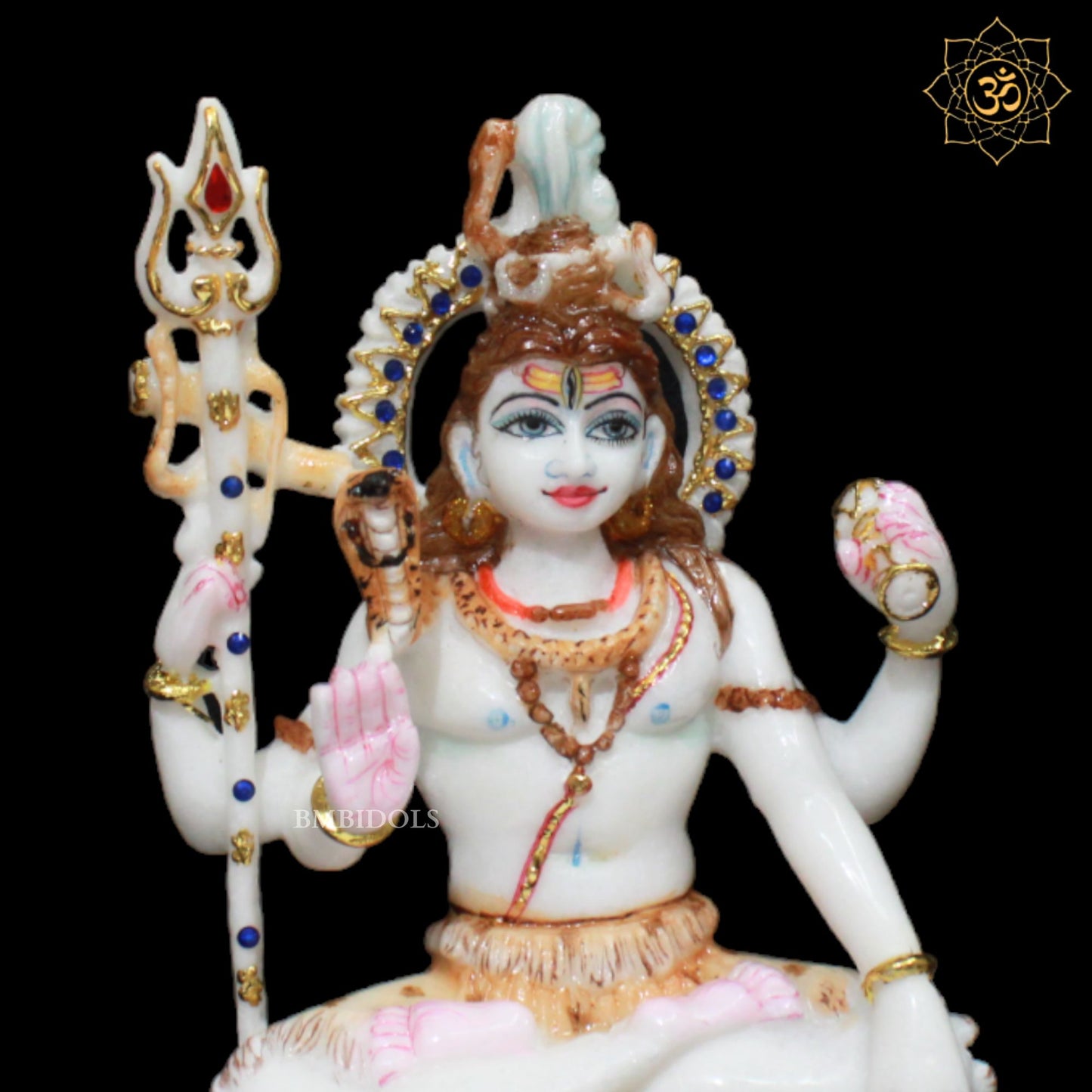 Small Marble Shiva Murti designed in 9inches for Home and Mandirs