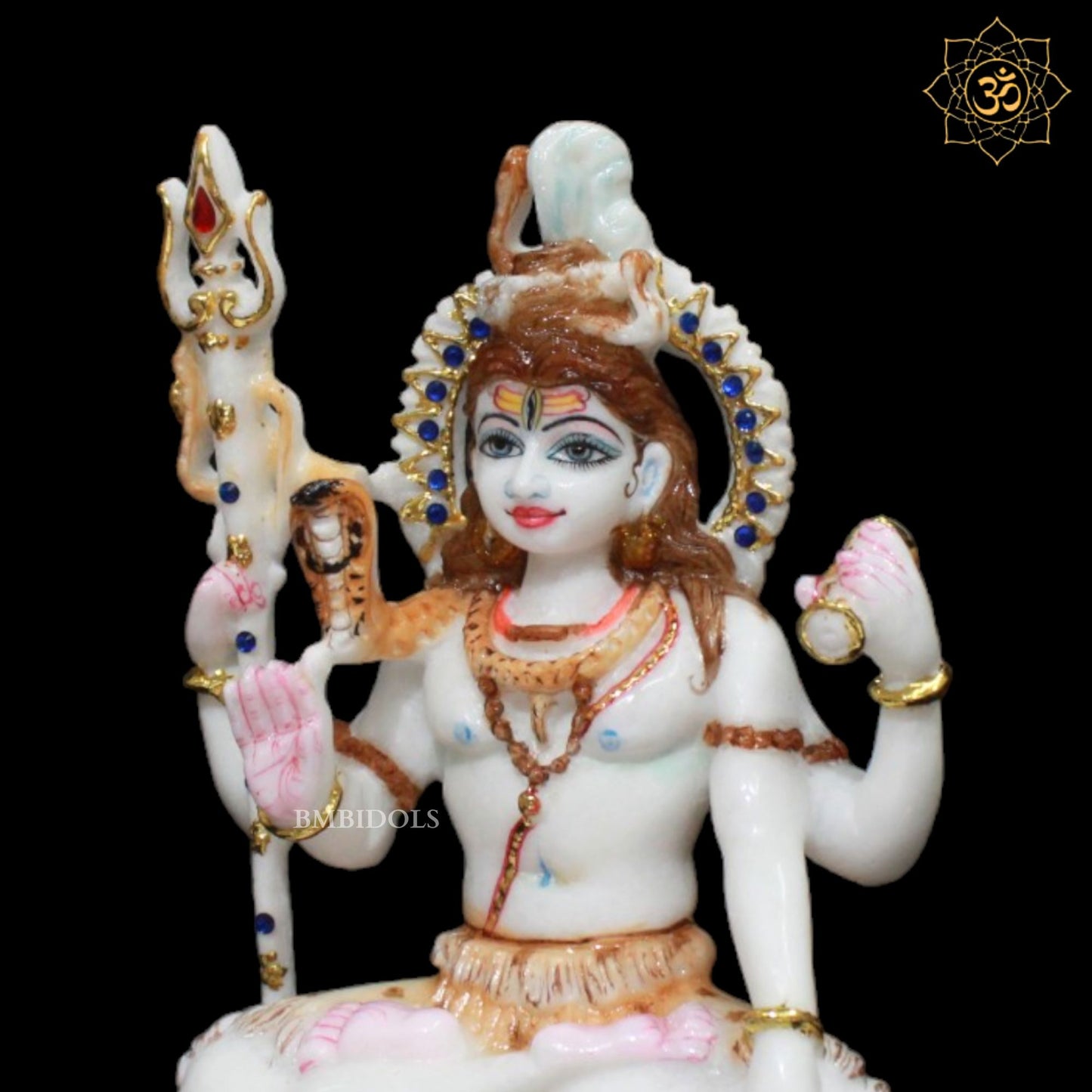 Small Marble Shiva Murti designed in 9inches for Home and Mandirs