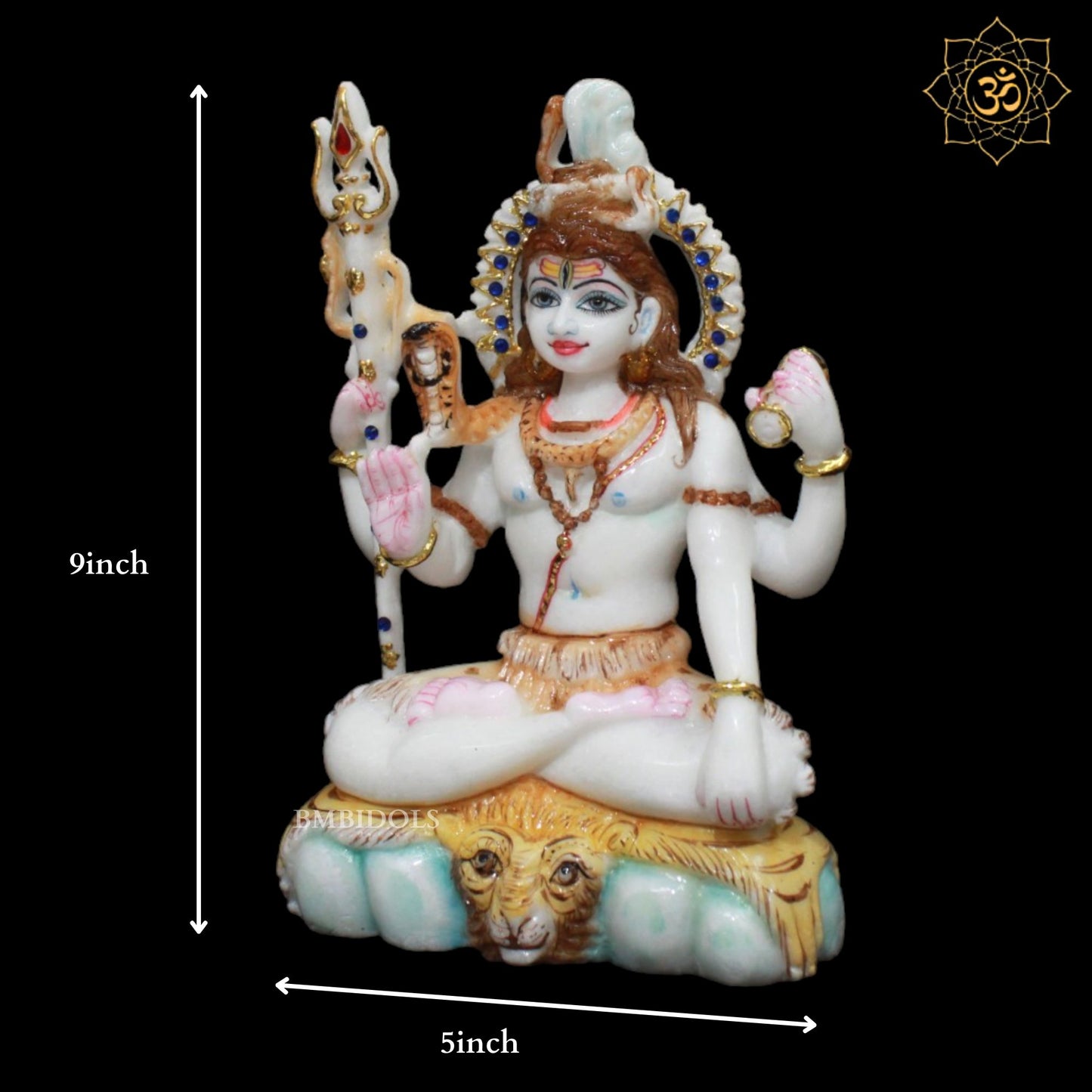 Small Marble Shiva Murti designed in 9inches for Home and Mandirs