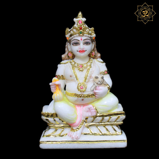Marble Kuber Marble Murti for Homes and Temples in 7inch