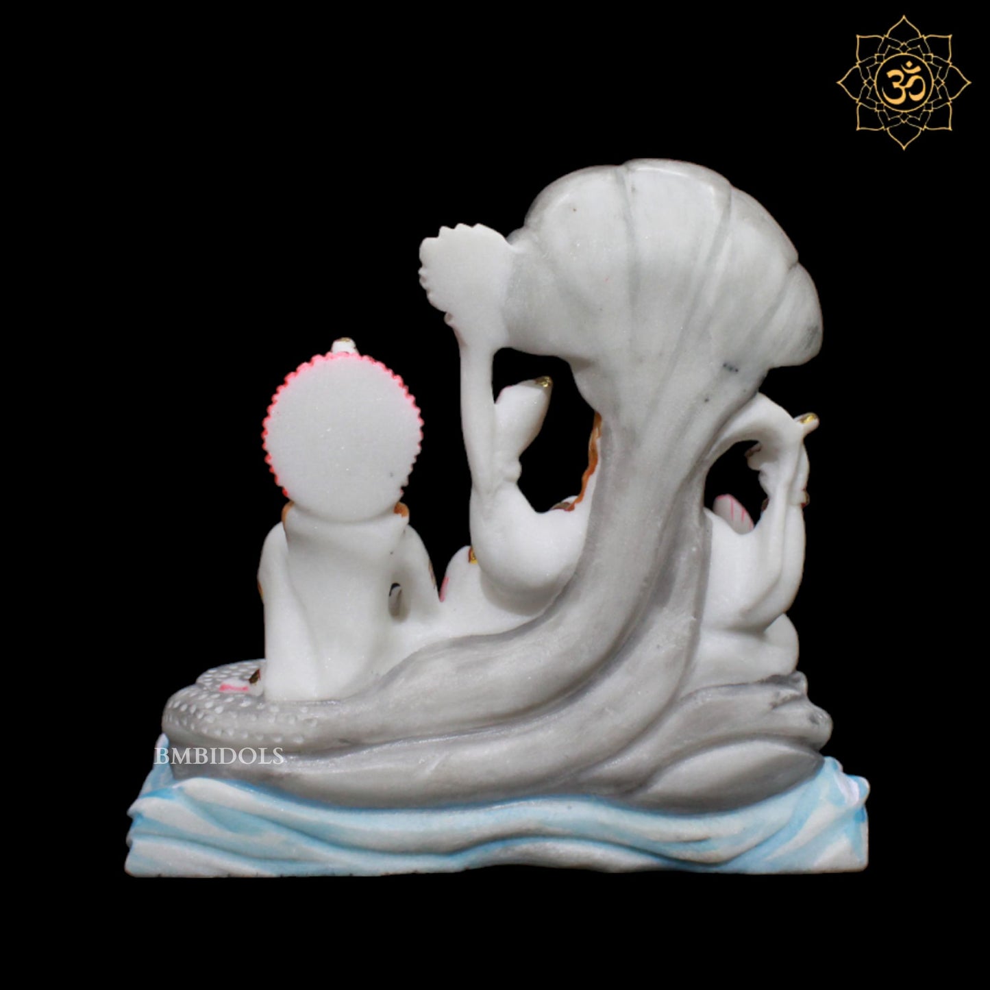 Marble Lakshmi Narayan Murti in 9inches sitting on the Snake