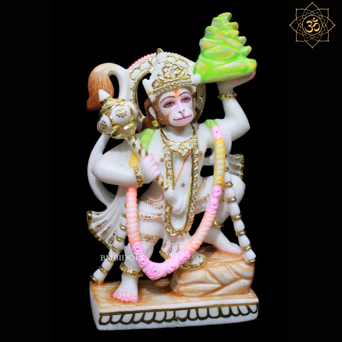 Veer Hanuman Marble Murti in 15inches for Homes and Temples