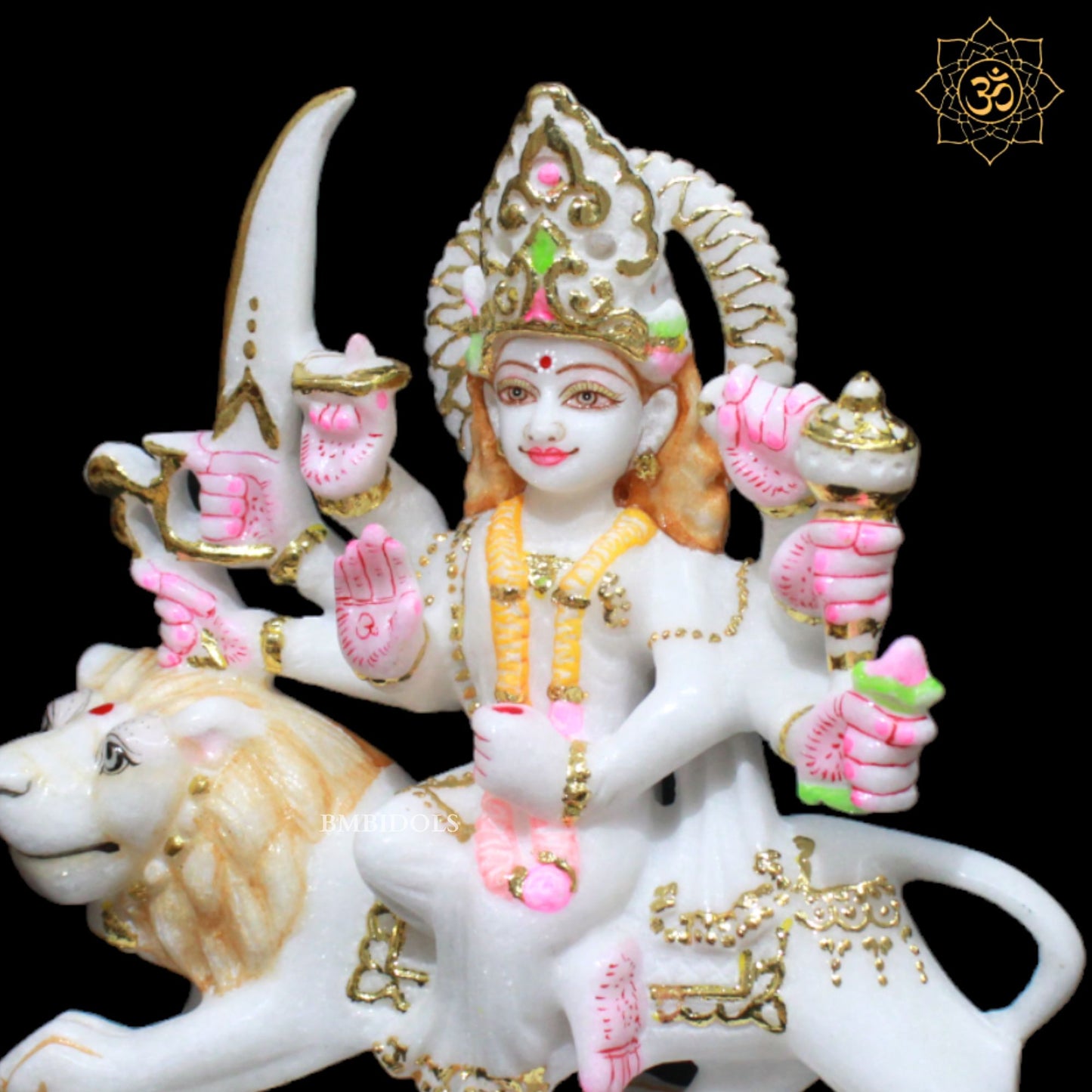 Small Durga Marble Murti for Homes & Temples in 9inches