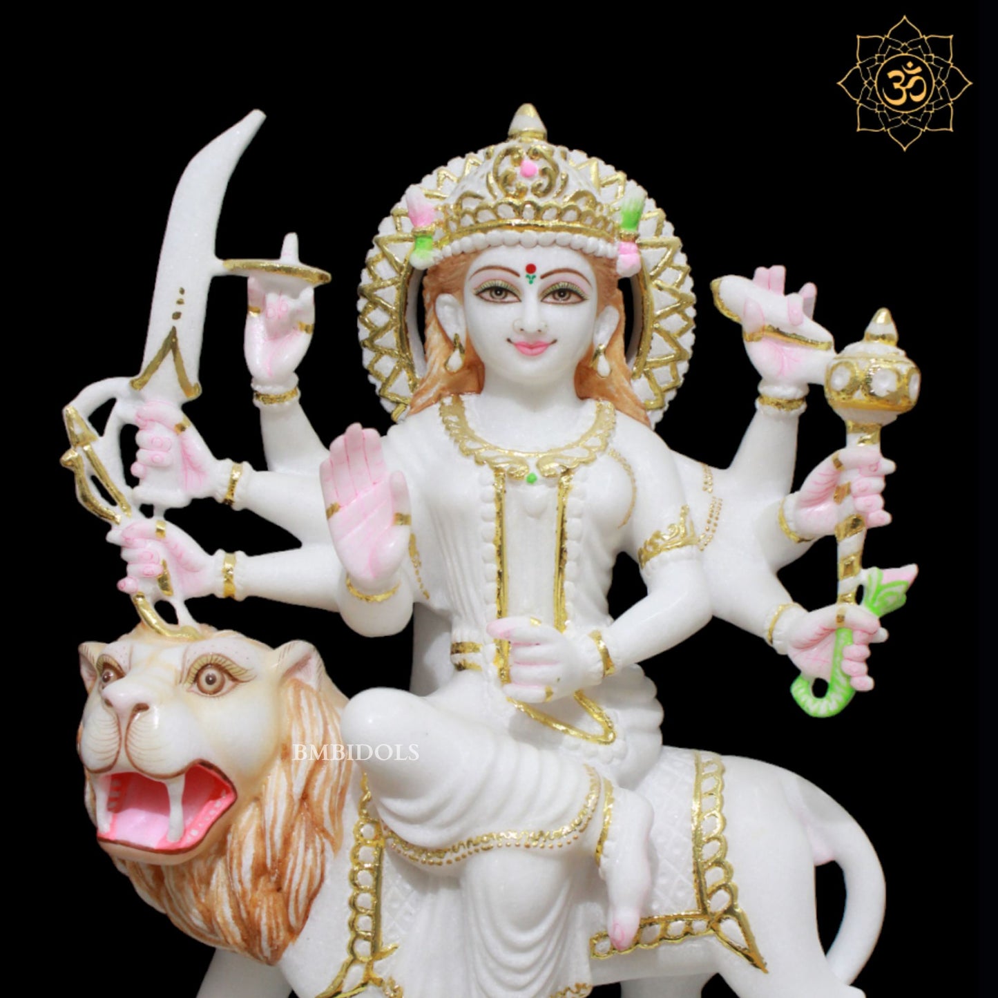 Durga Maa Marble Murti for Homes and Temples in 1.5feet