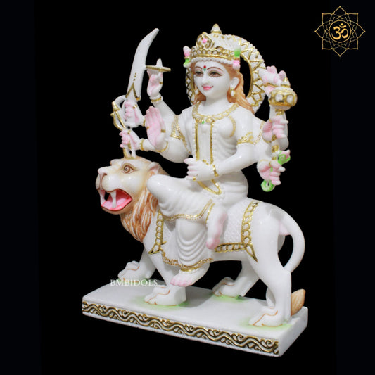 Durga Maa Marble Murti for Homes and Temples in 1.5feet