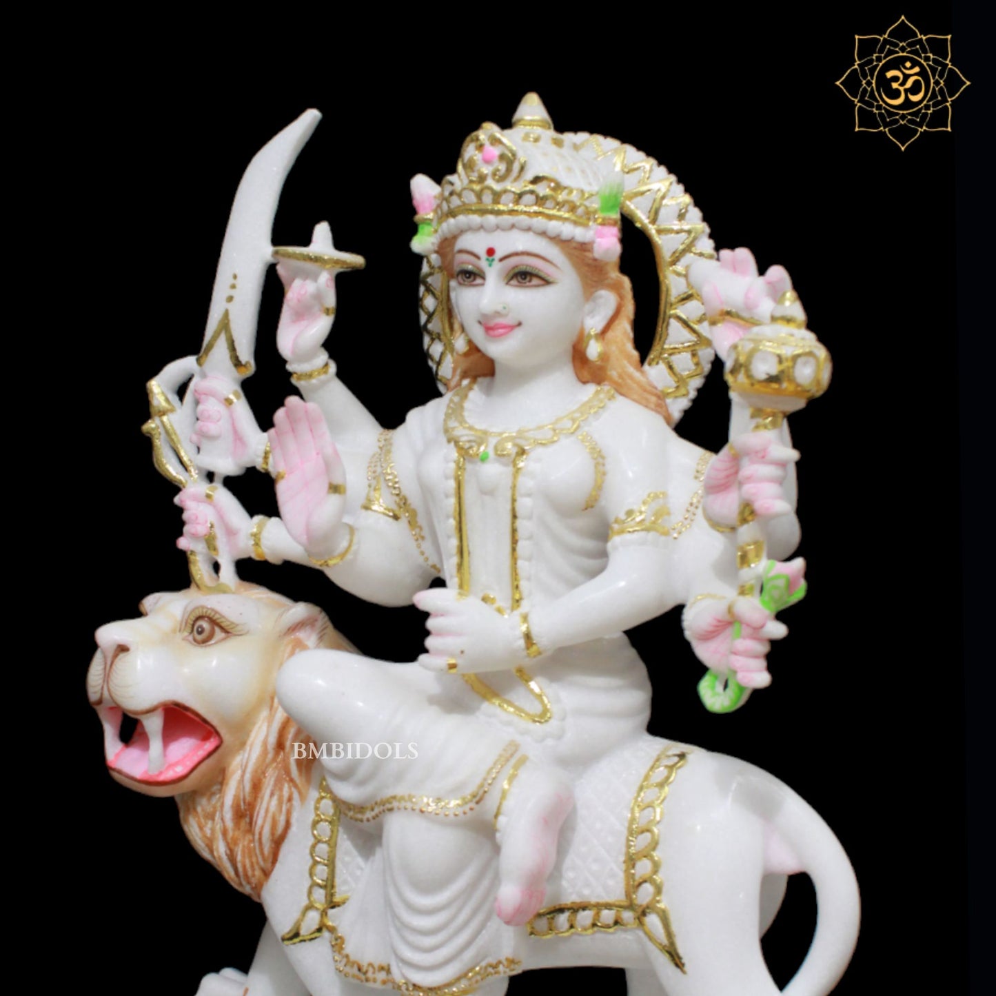 Durga Maa Marble Murti for Homes and Temples in 1.5feet