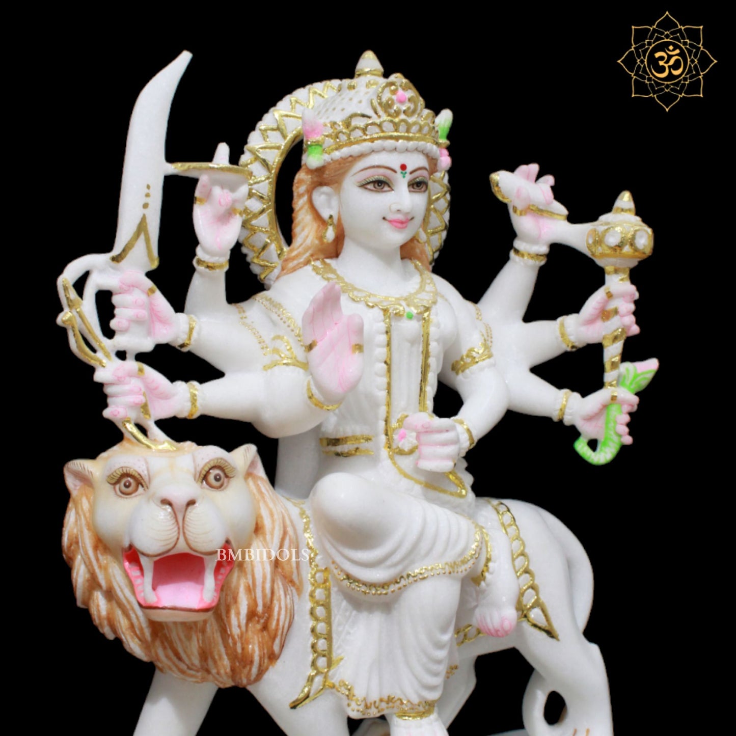 Durga Maa Marble Murti for Homes and Temples in 1.5feet