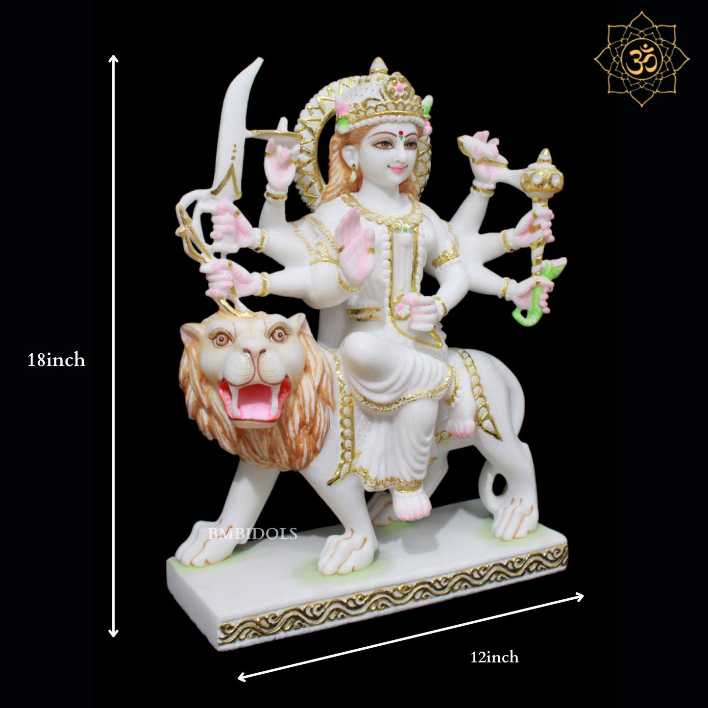 Durga Maa Marble Murti for Homes and Temples in 1.5feet