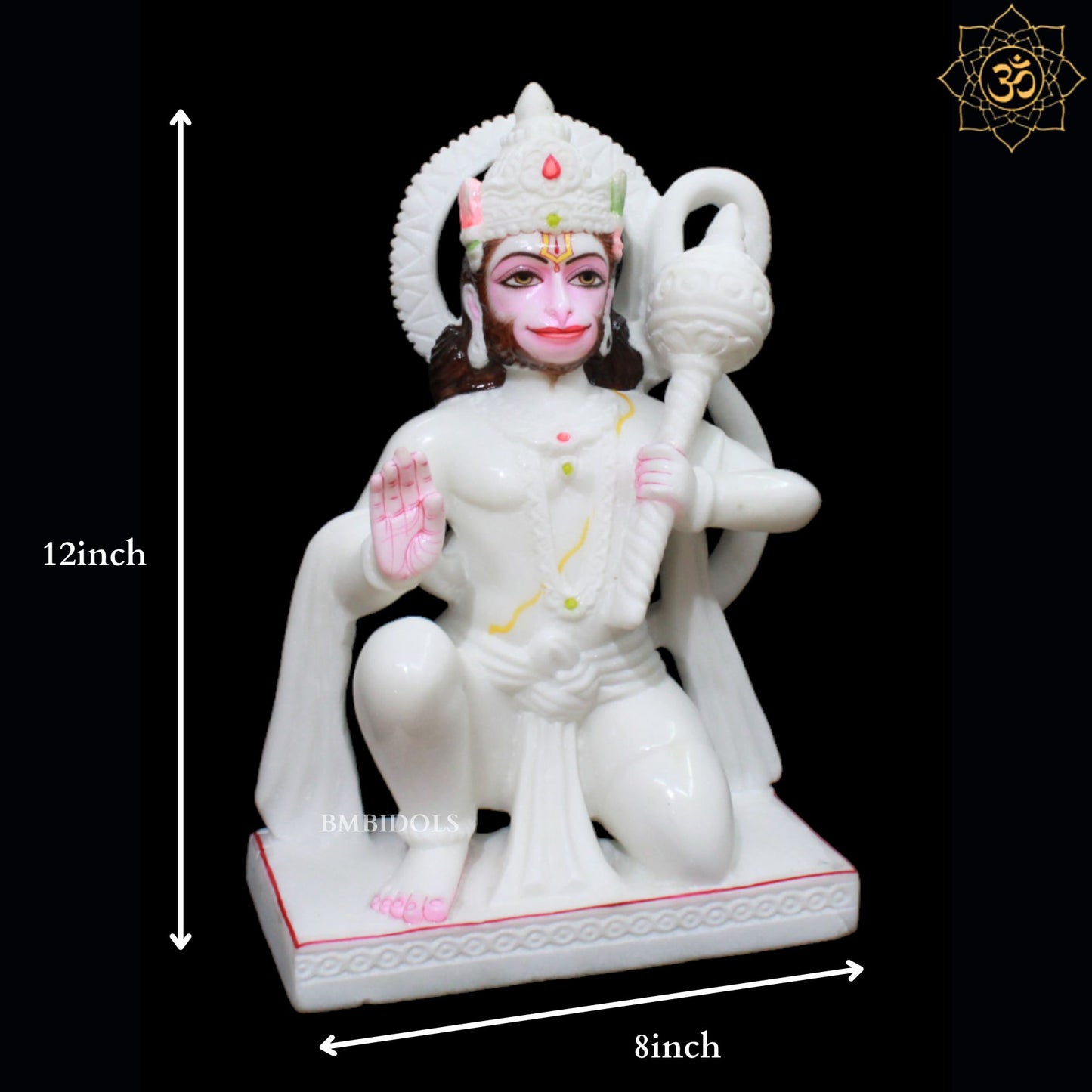 Hanuman Marble Murti in 1feet for Homes and Temples