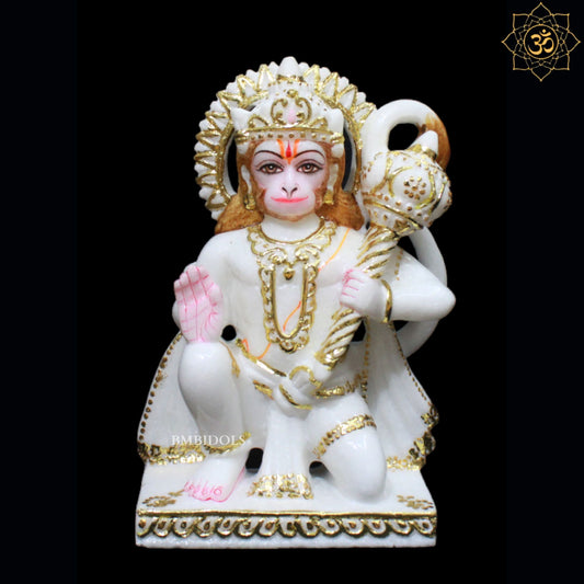 Small Hanuman Marble Murti for Homes and Temples in 9inches