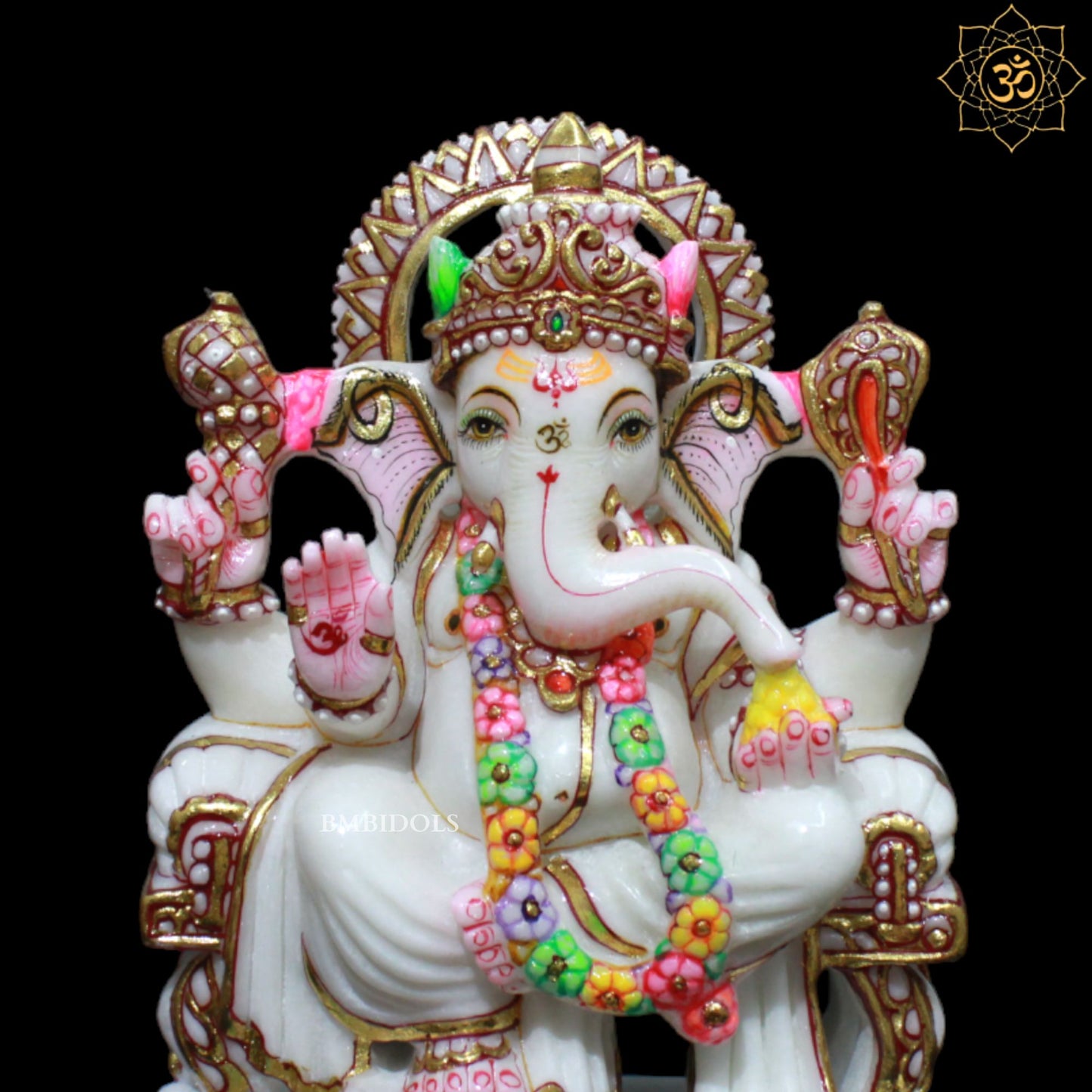 Marble Ganesh Murti for Homes and Temples in 9inches