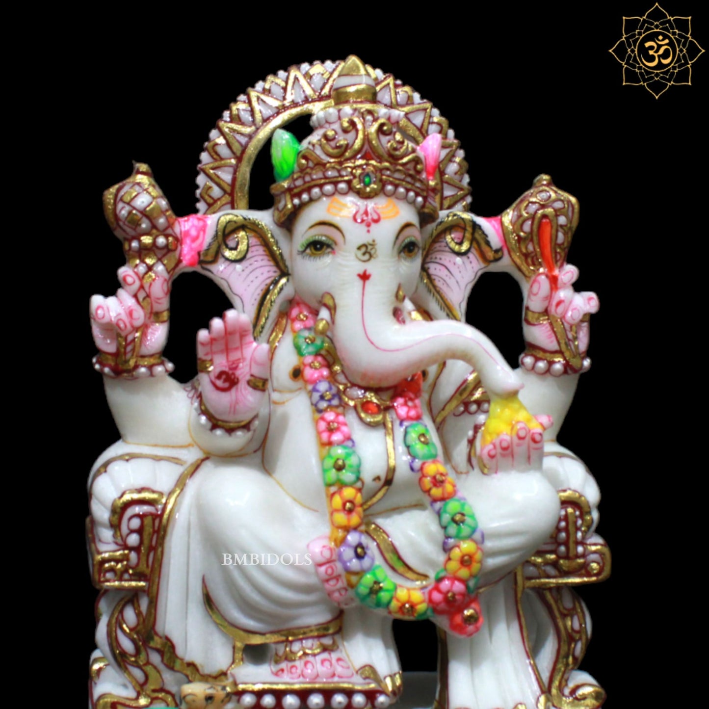 Marble Ganesh Murti for Homes and Temples in 9inches