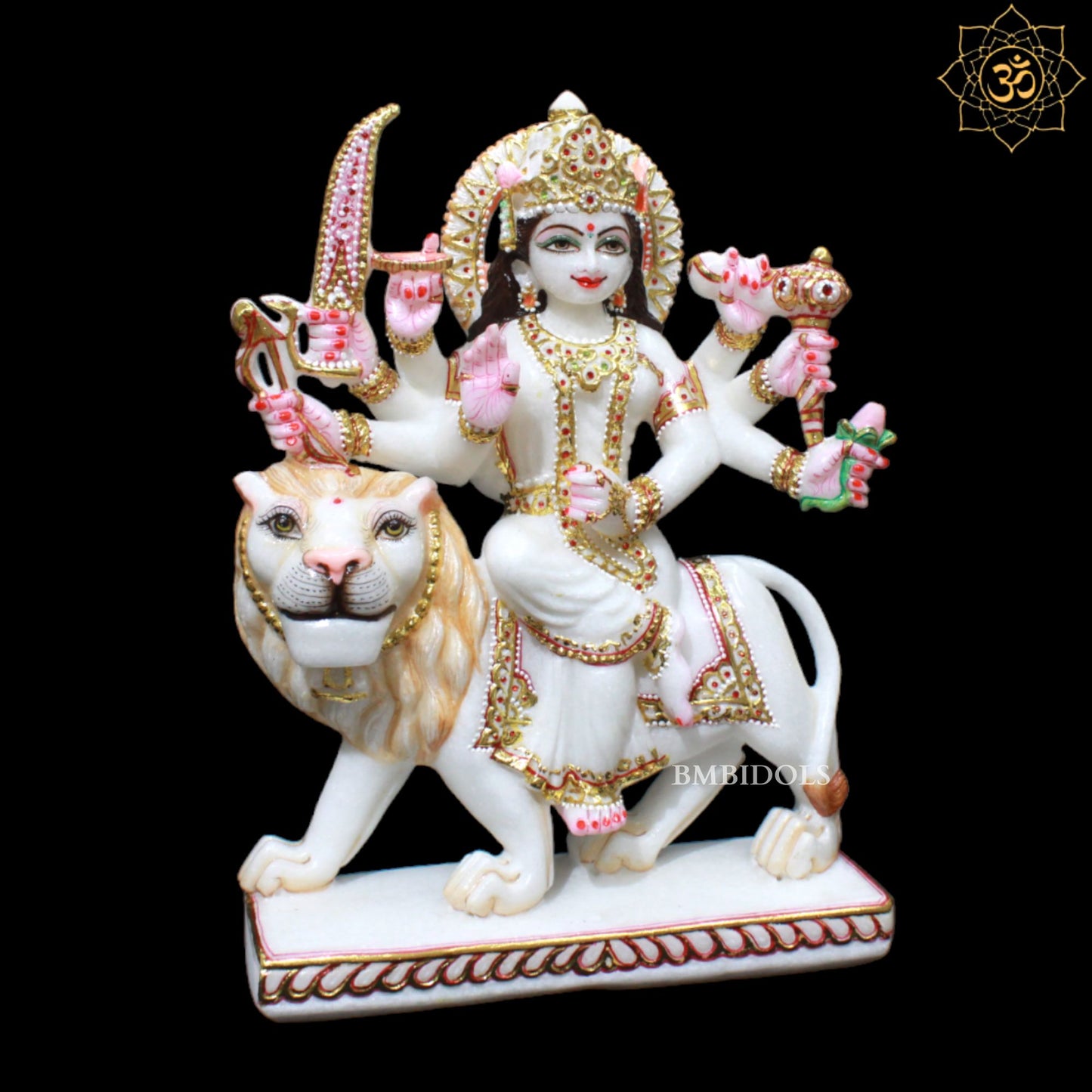 15inch Marble Durga Murti for Homes and Temples in Makrana Marble