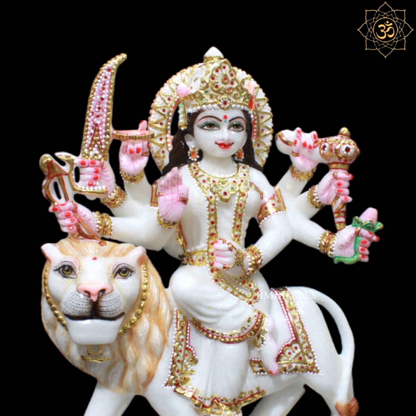 15inch Marble Durga Murti for Homes and Temples in Makrana Marble