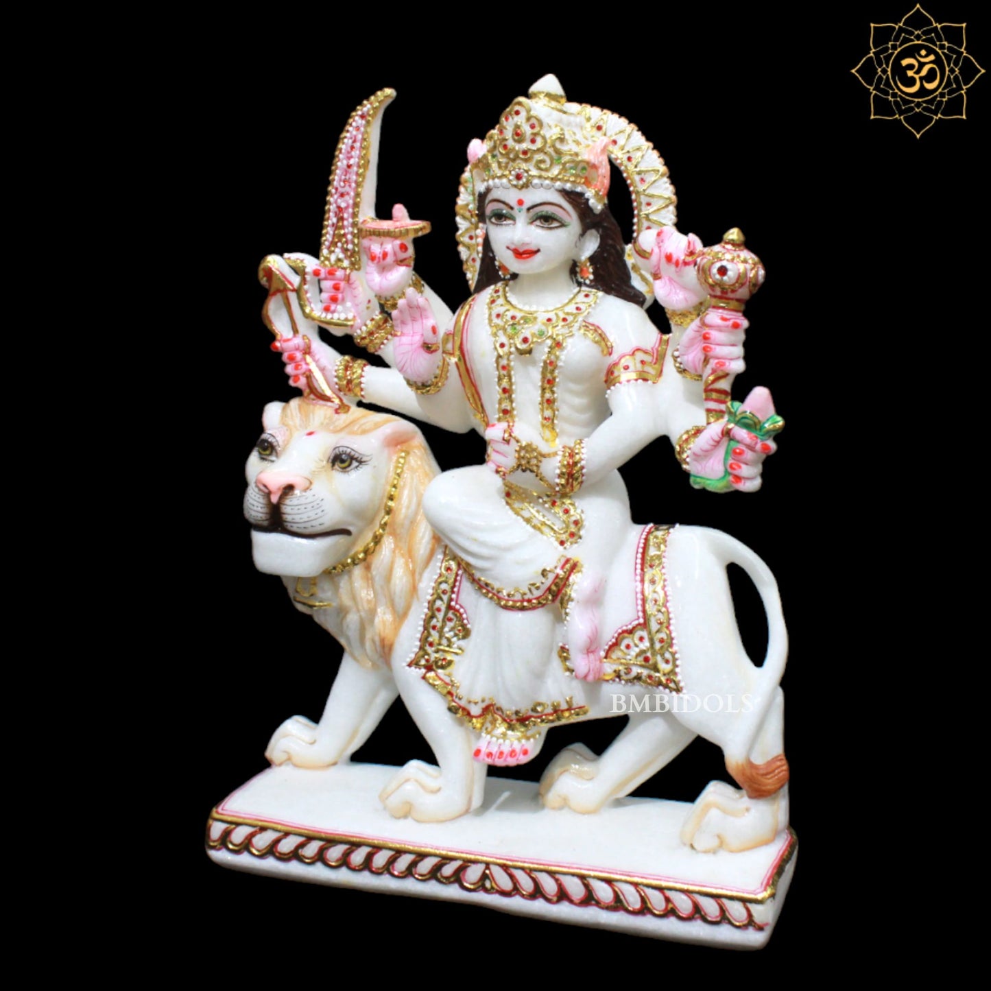 15inch Marble Durga Murti for Homes and Temples in Makrana Marble