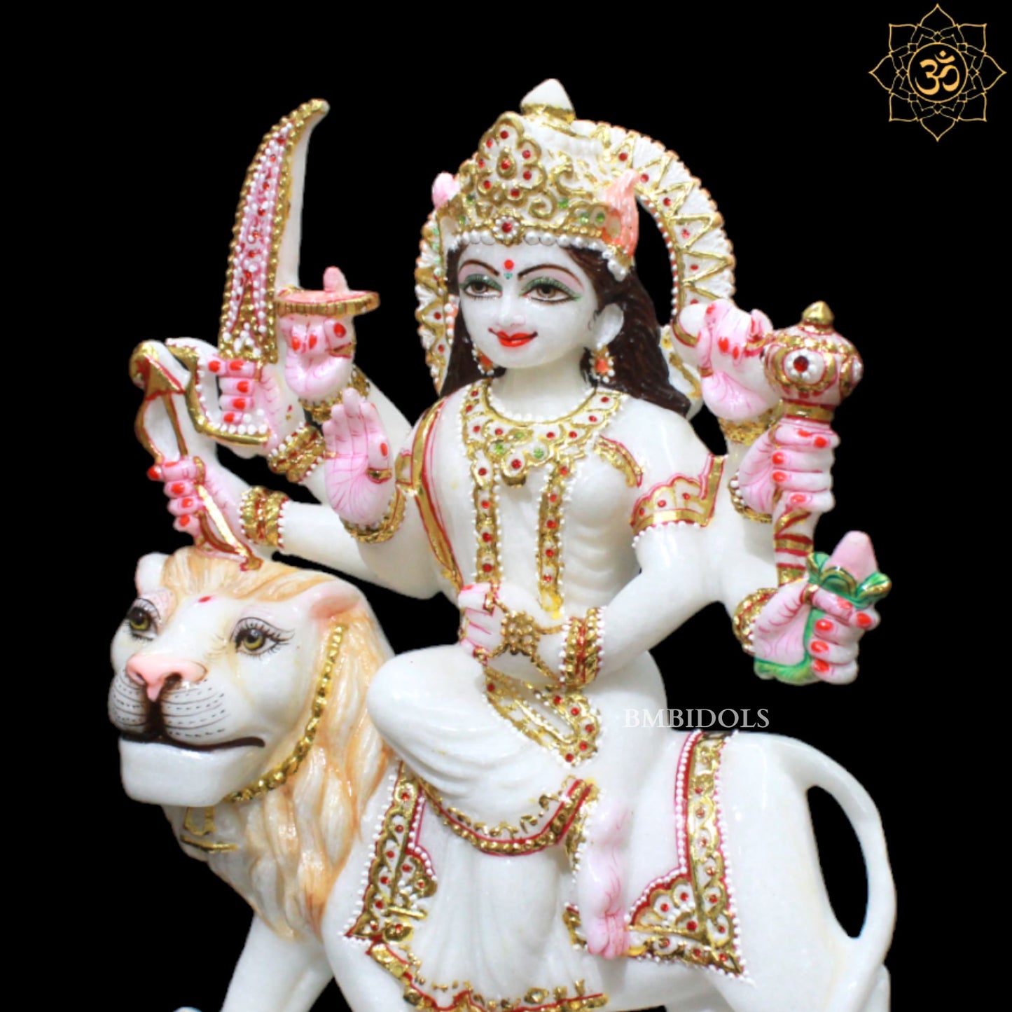 15inch Marble Durga Murti for Homes and Temples in Makrana Marble