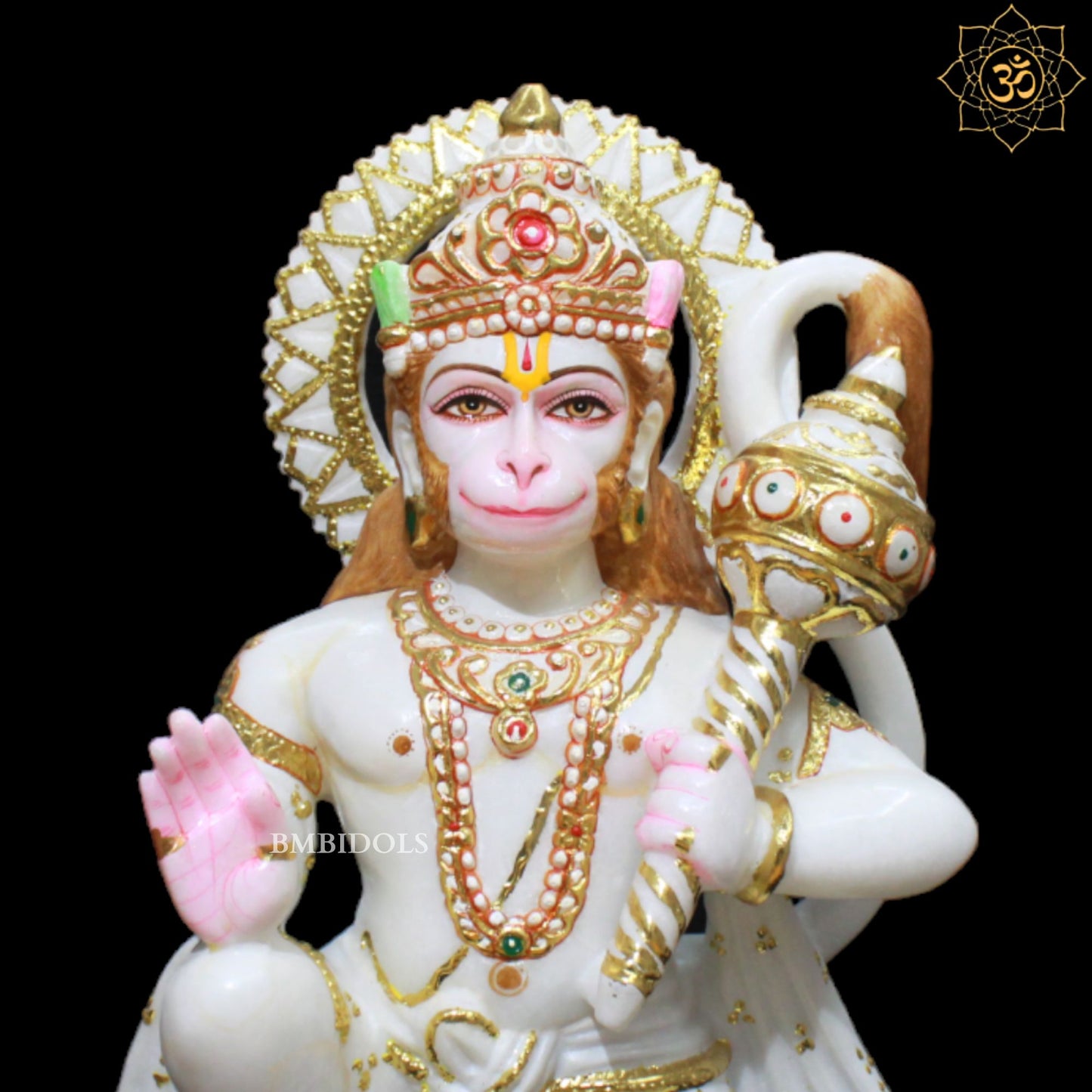 Ashirwad Hanuman Marble Murti for Homes and Temples in 15inches