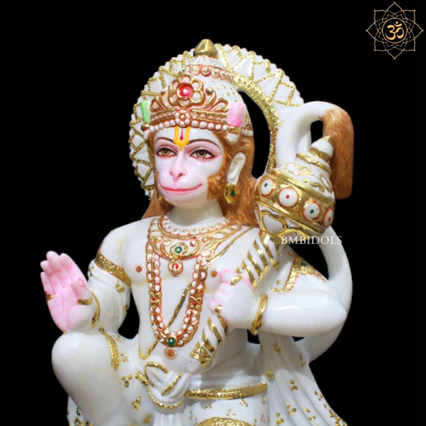 Ashirwad Hanuman Marble Murti for Homes and Temples in 15inches