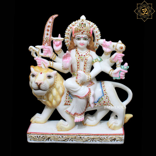 Durga Marble Murti for Homes and Temples in 1feet