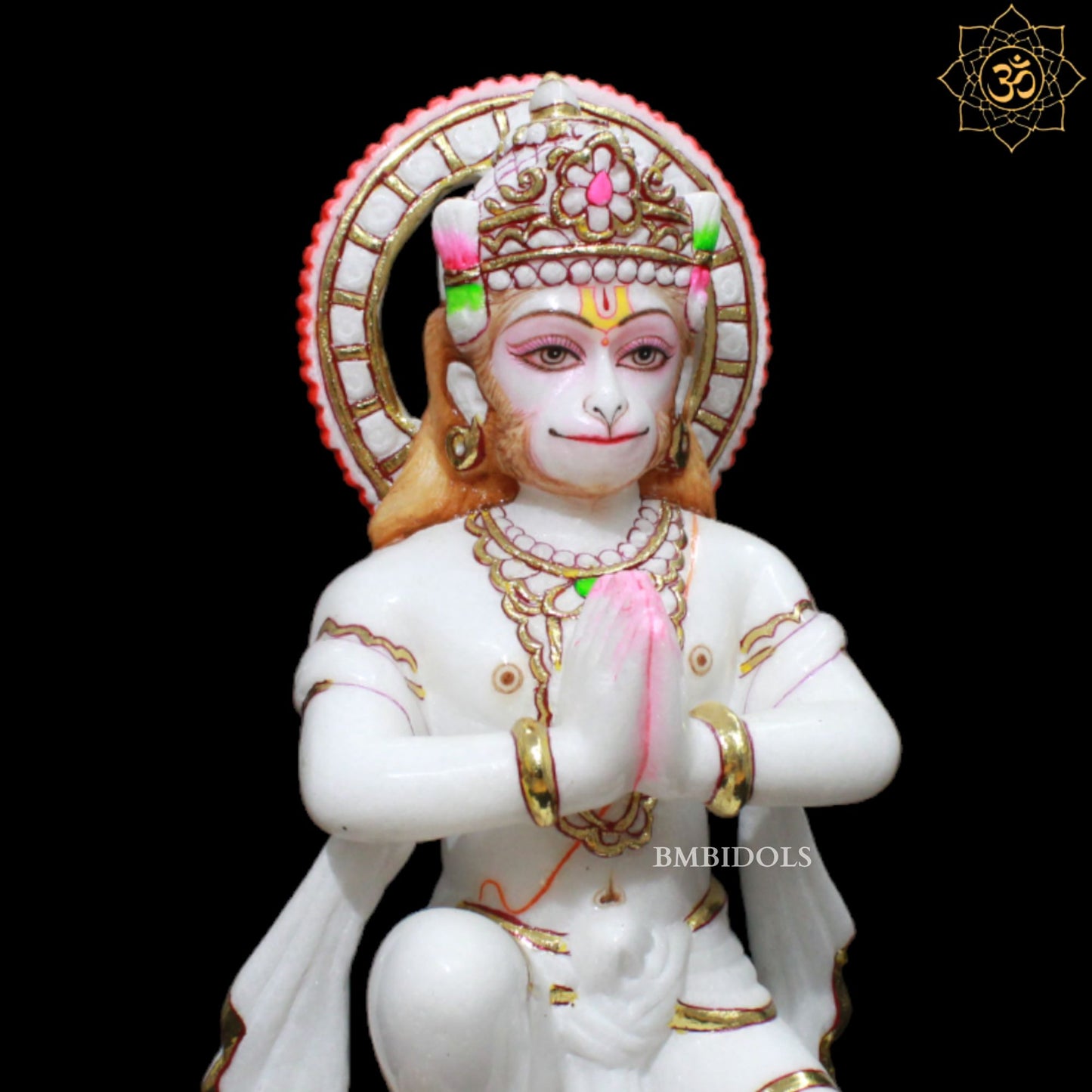 Das Hanuman Marble Murti for Homes and Temples in 12inches