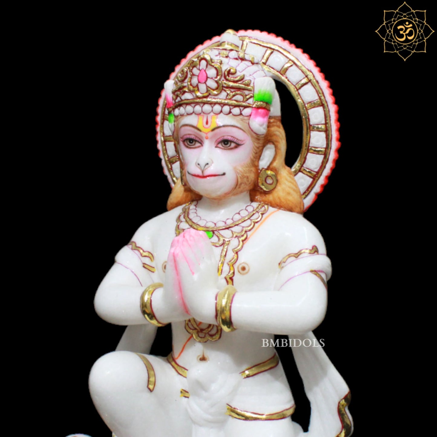 Das Hanuman Marble Murti for Homes and Temples in 12inches