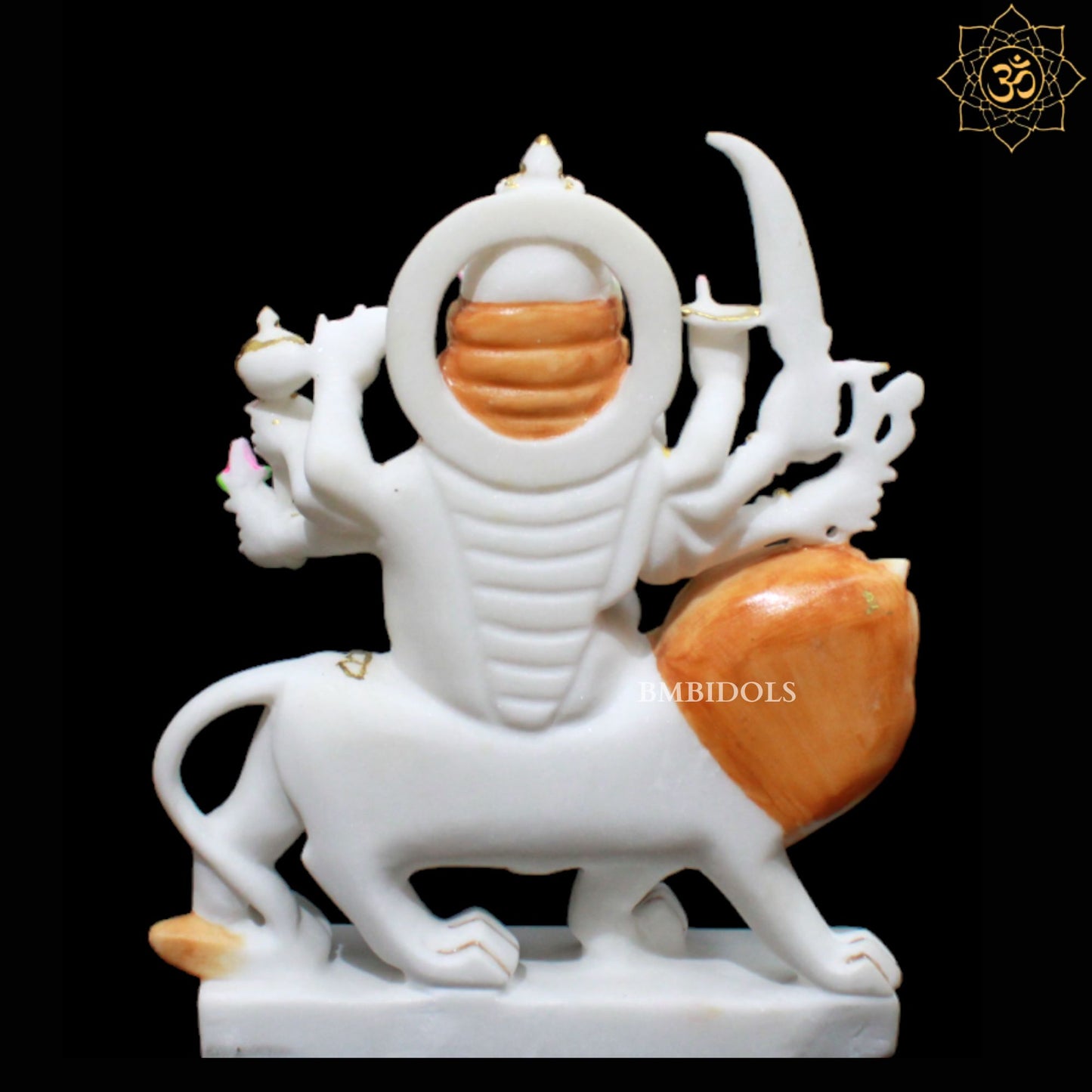 1feet Durga Statue in Makrana Marble for Homes and Temples