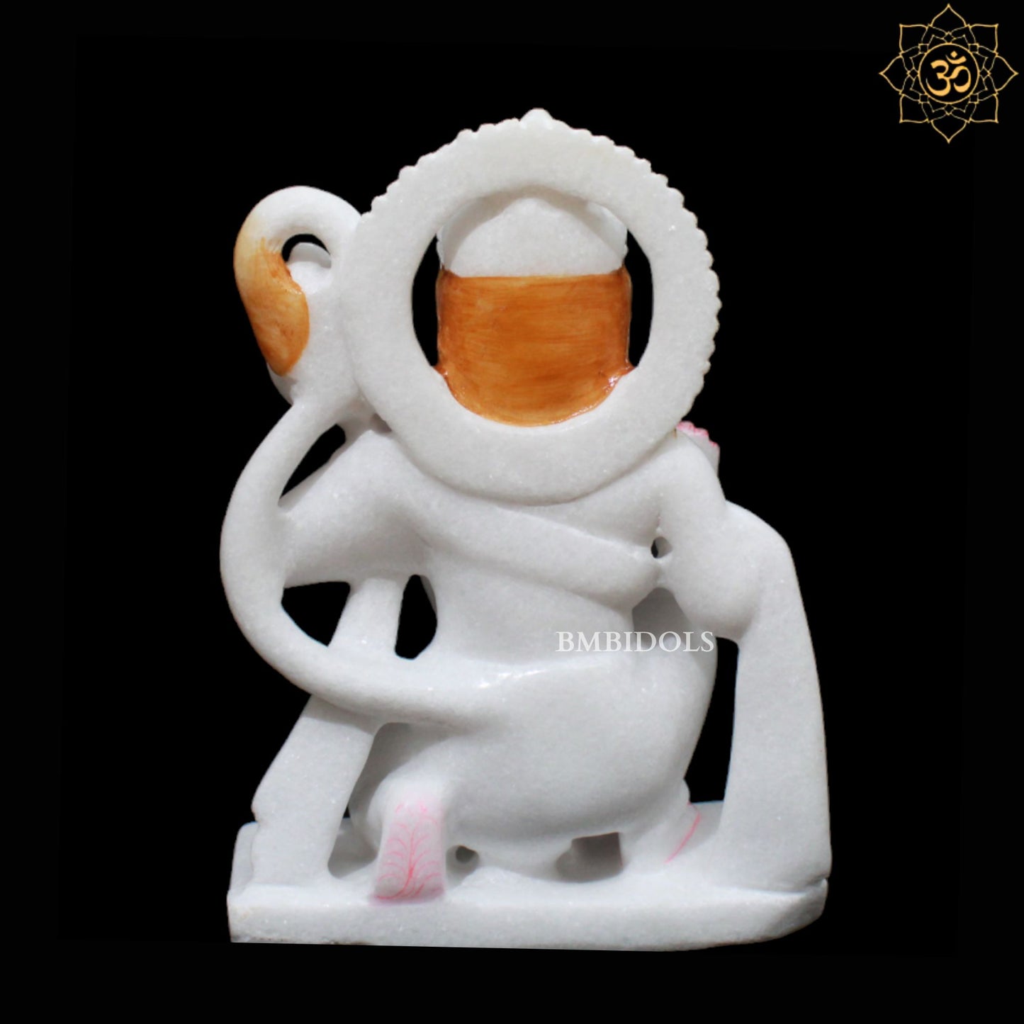 White Marble Hanuman Murti in 9inches for Homes and Mandirs