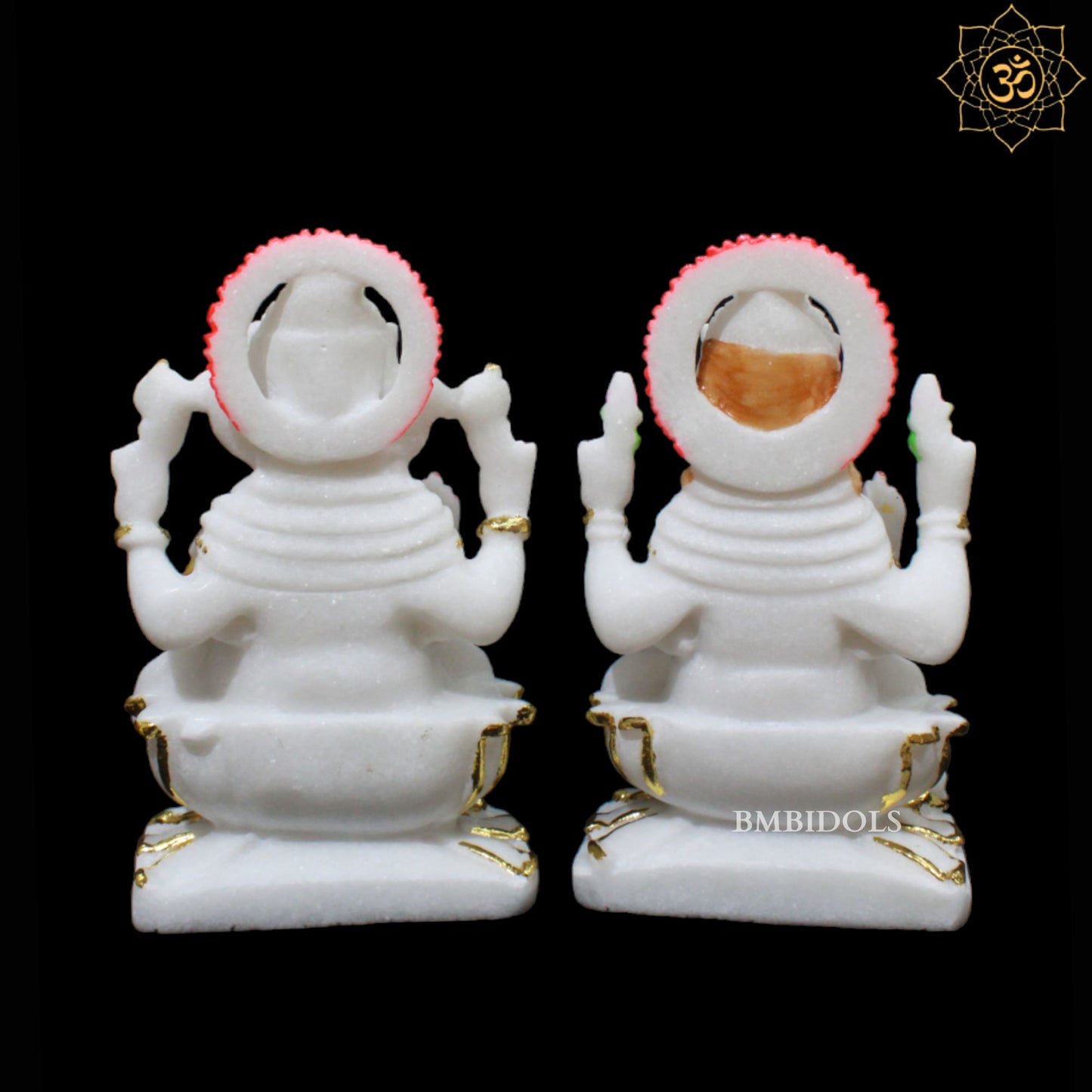 9inch Ganesh Laxmi Marble Murti for Homes in Makrana Marble