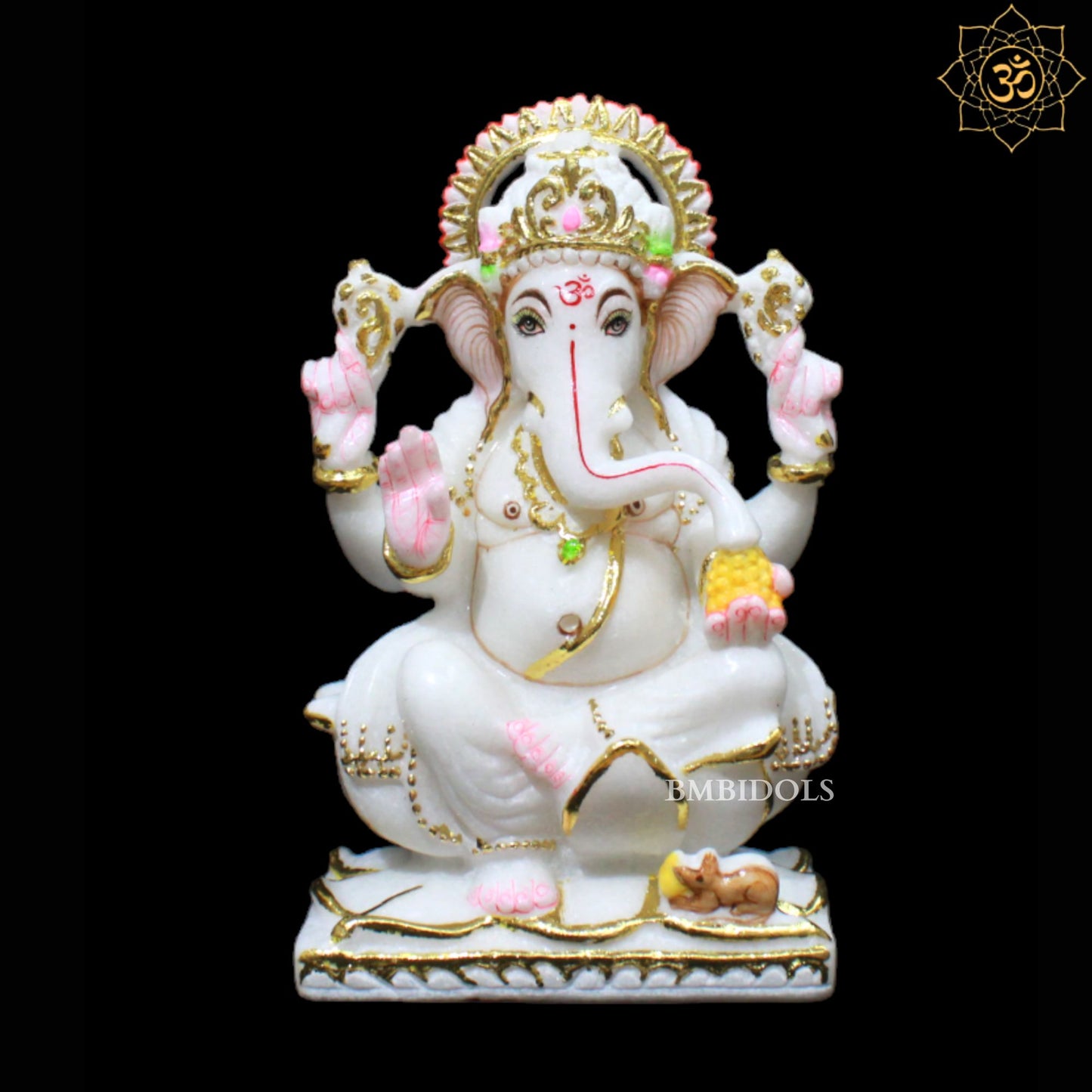 9inch Ganesh Laxmi Marble Murti for Homes in Makrana Marble