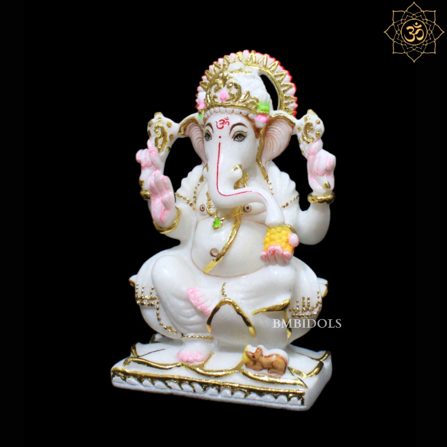 9inch Ganesh Laxmi Marble Murti for Homes in Makrana Marble