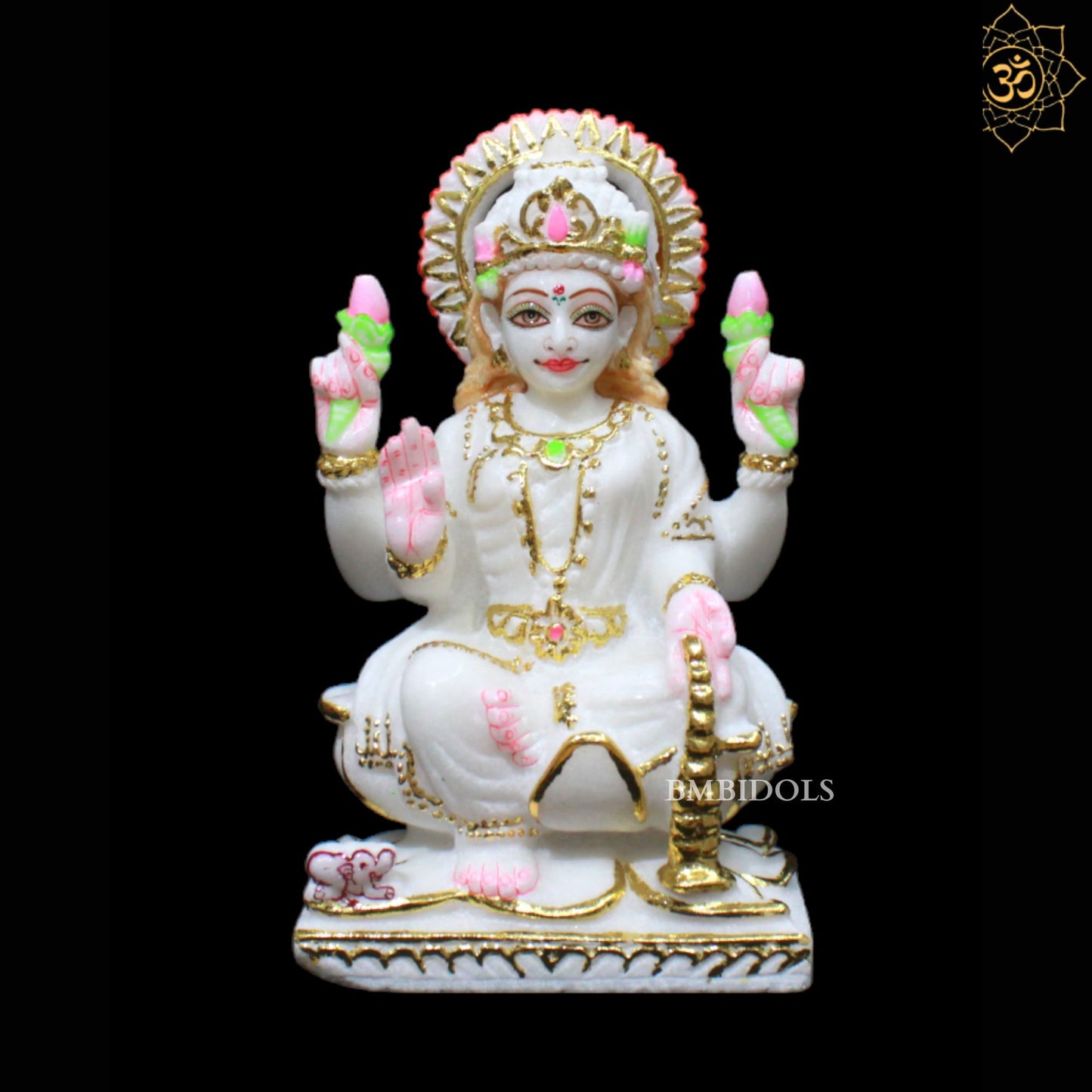 9inch Ganesh Laxmi Marble Murti for Homes in Makrana Marble