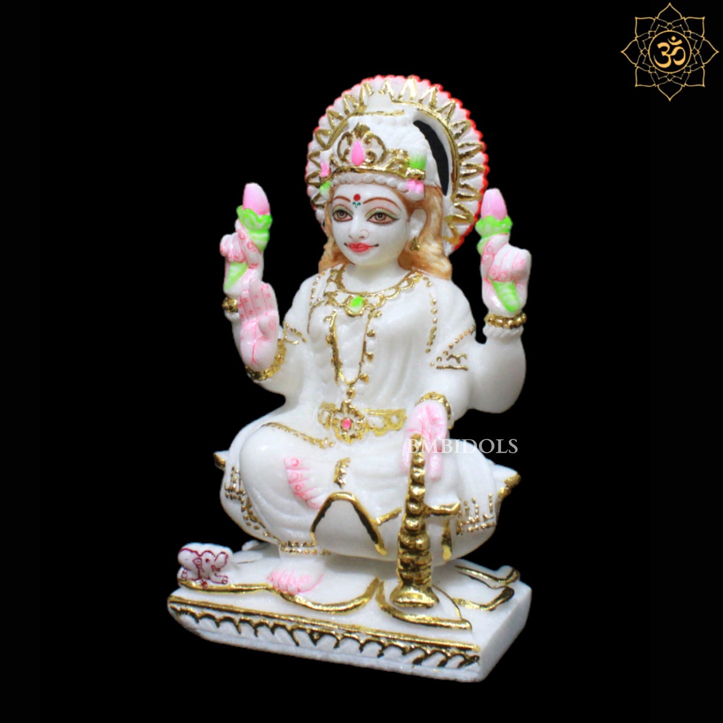 9inch Ganesh Laxmi Marble Murti for Homes in Makrana Marble