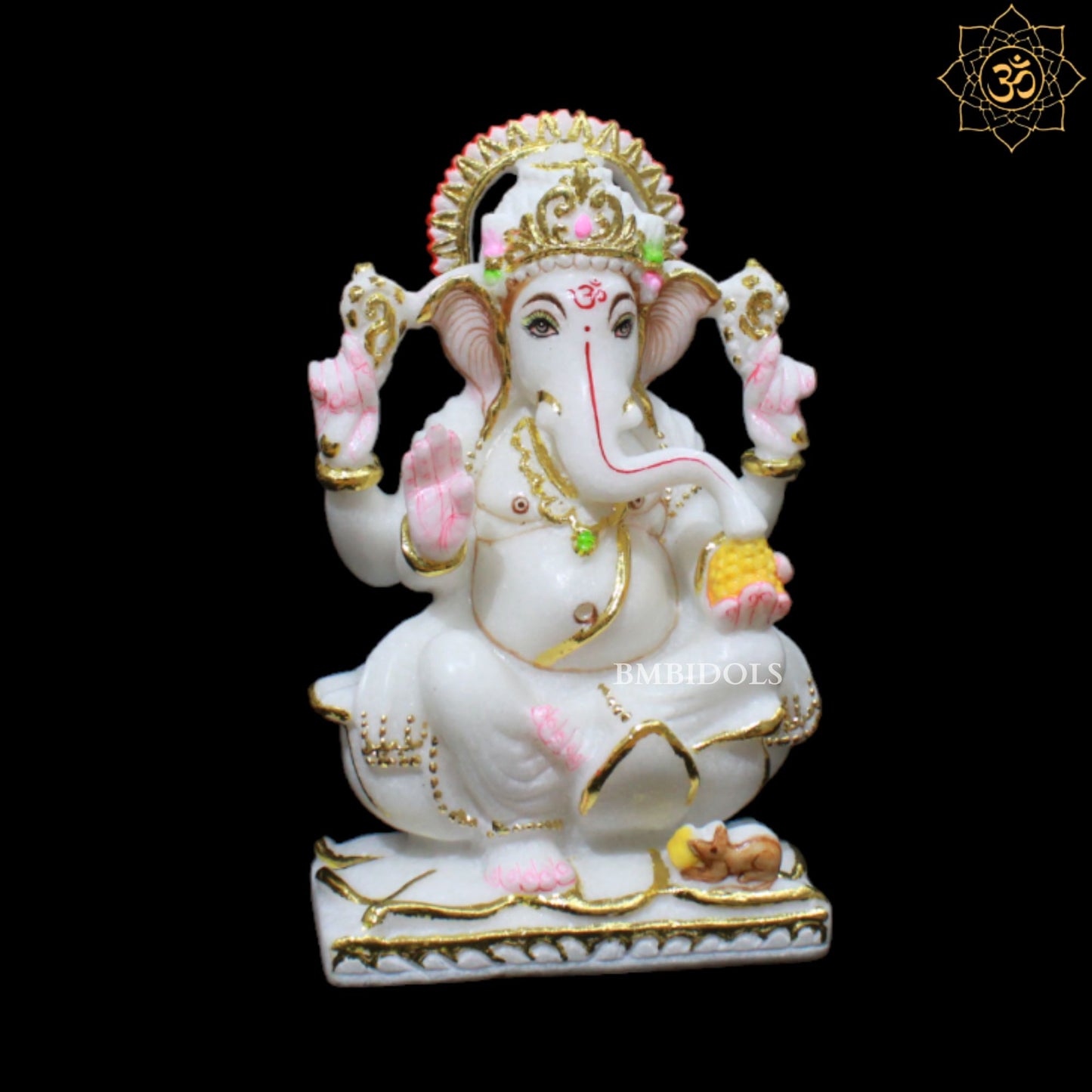 9inch Ganesh Laxmi Marble Murti for Homes in Makrana Marble