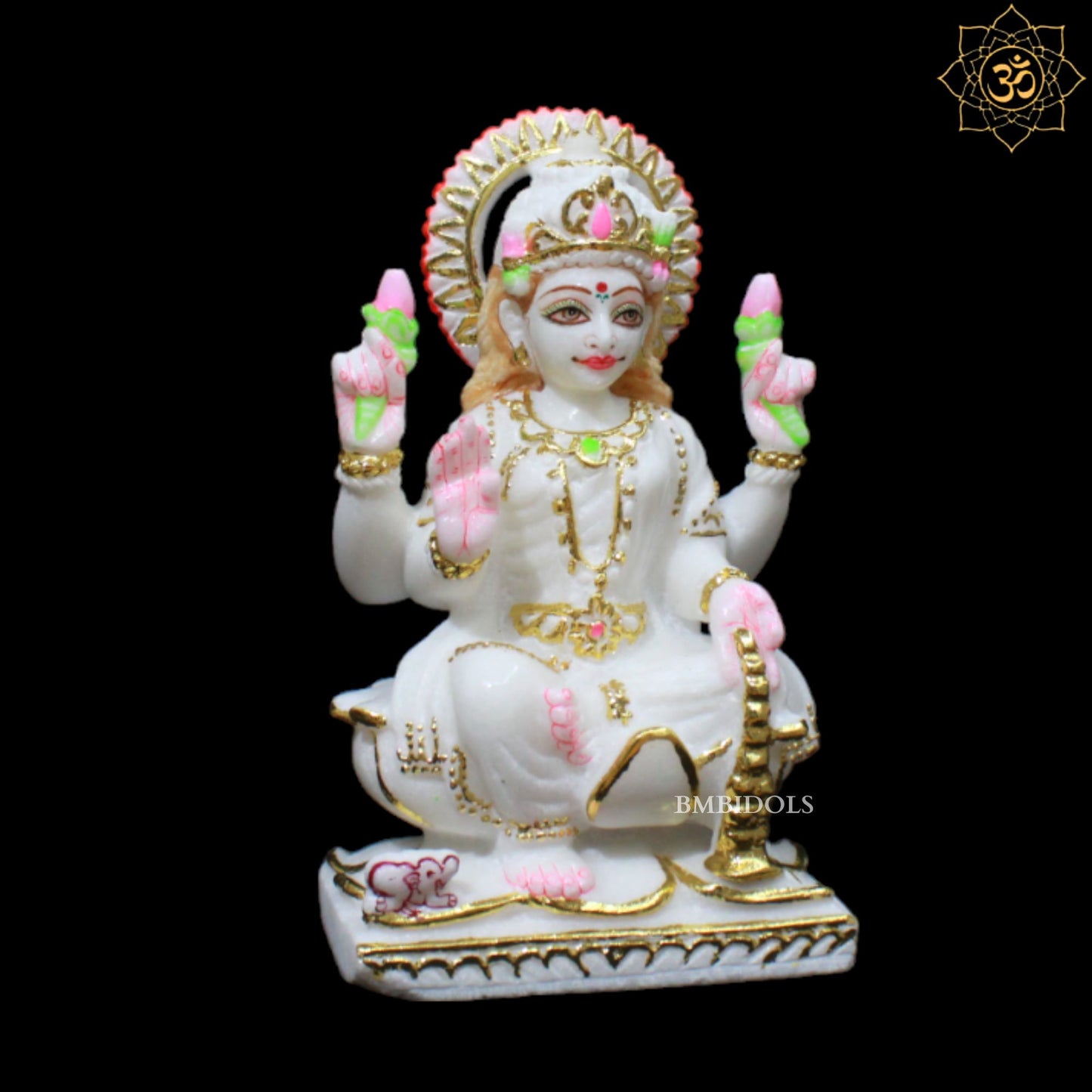 9inch Ganesh Laxmi Marble Murti for Homes in Makrana Marble