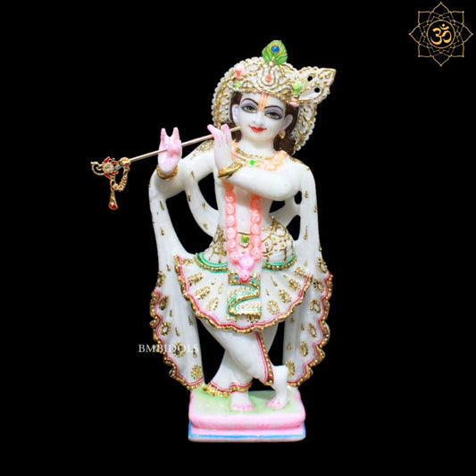 12inch Radha Krishna Bhagwan Marble Murti for Homes and Temples