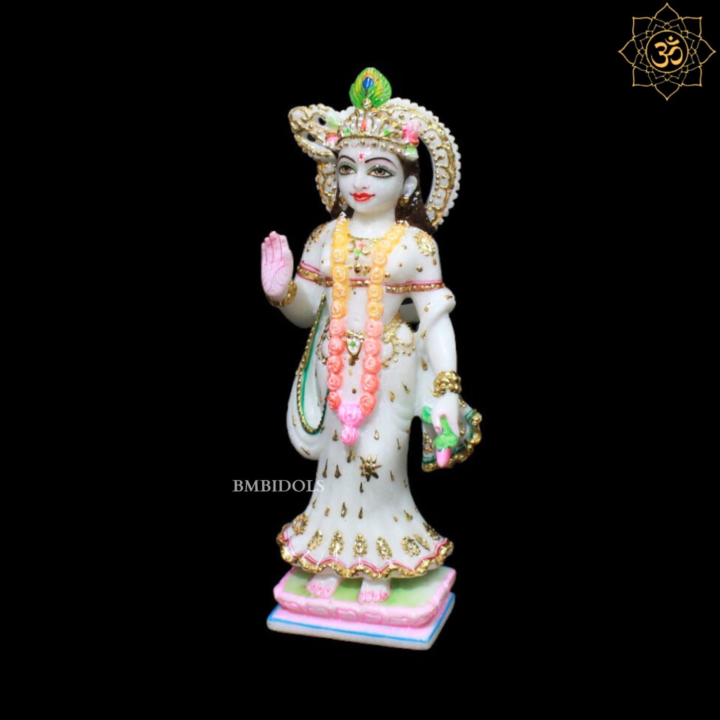 12inch Radha Krishna Bhagwan Marble Murti for Homes and Temples