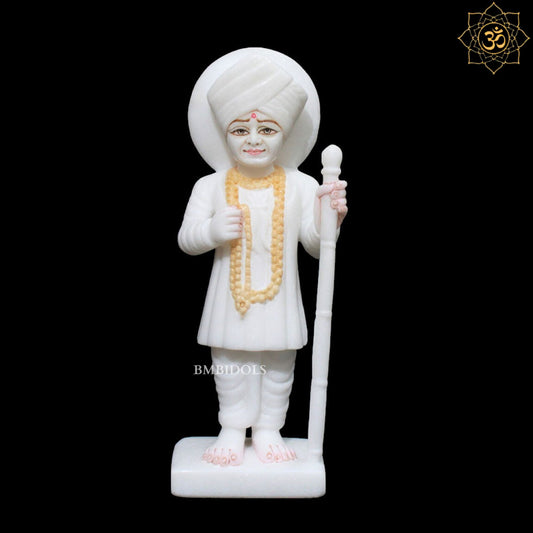 White Marble Jalaram Bapa Murti for Homes and Temples in 9inches
