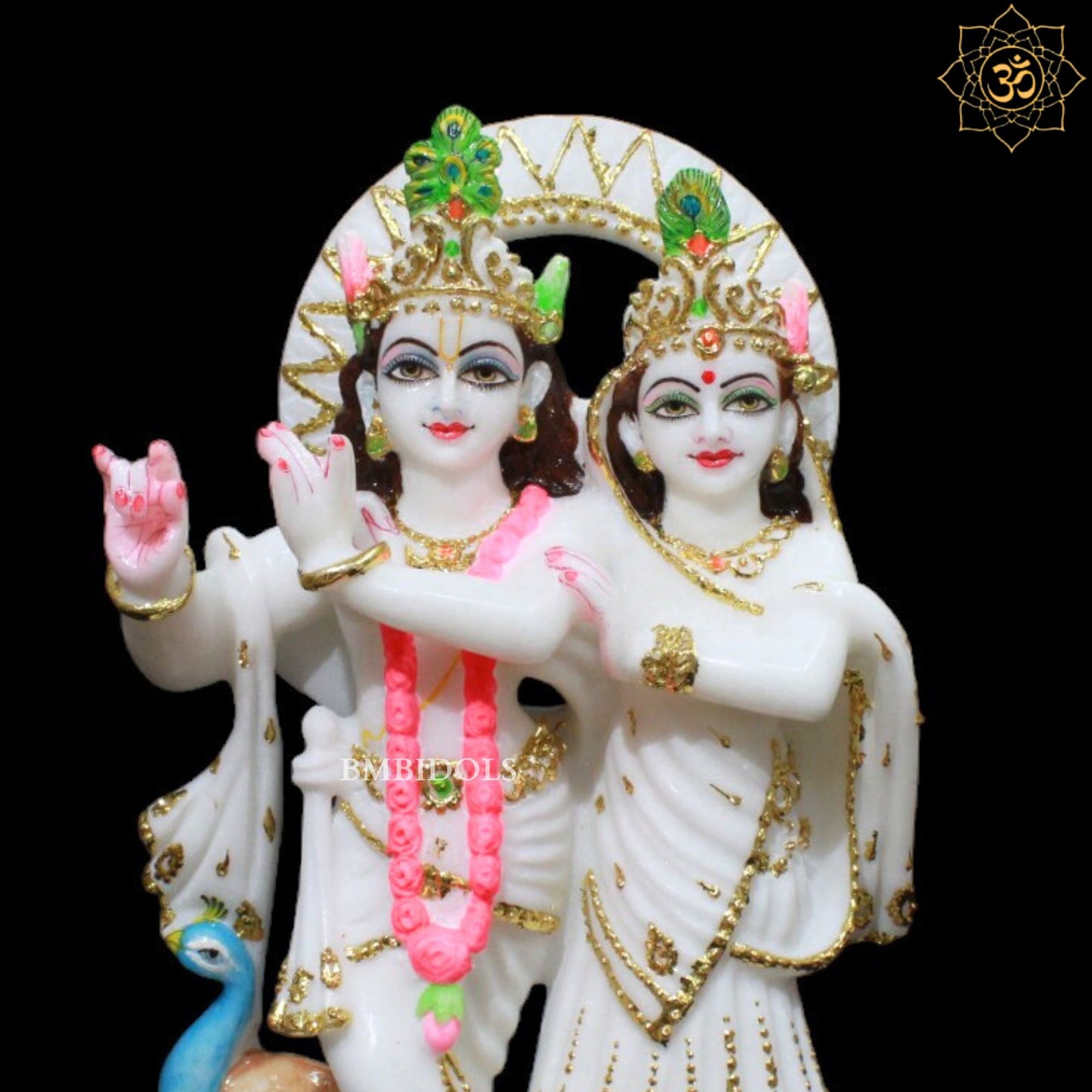 12inch Marble Jugal Radha Krishna Murti for Homes and Mandirs