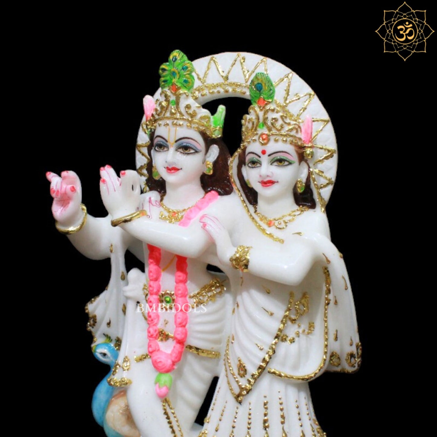 12inch Marble Jugal Radha Krishna Murti for Homes and Mandirs