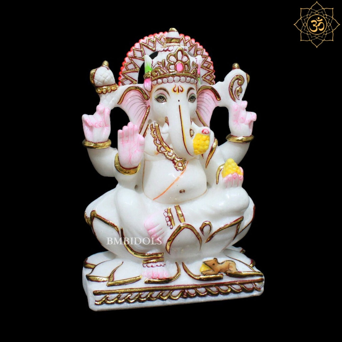 Ganesh Lakshmi Marble Murti in 9inches for Homes and Temples