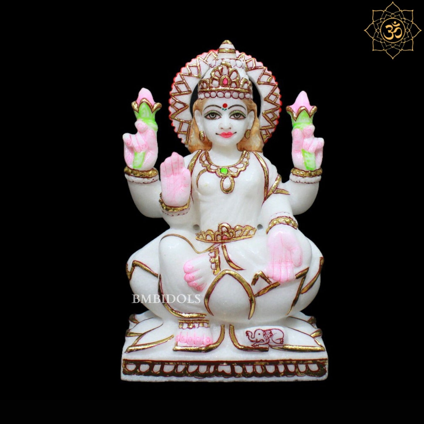 Ganesh Lakshmi Marble Murti in 9inches for Homes and Temples