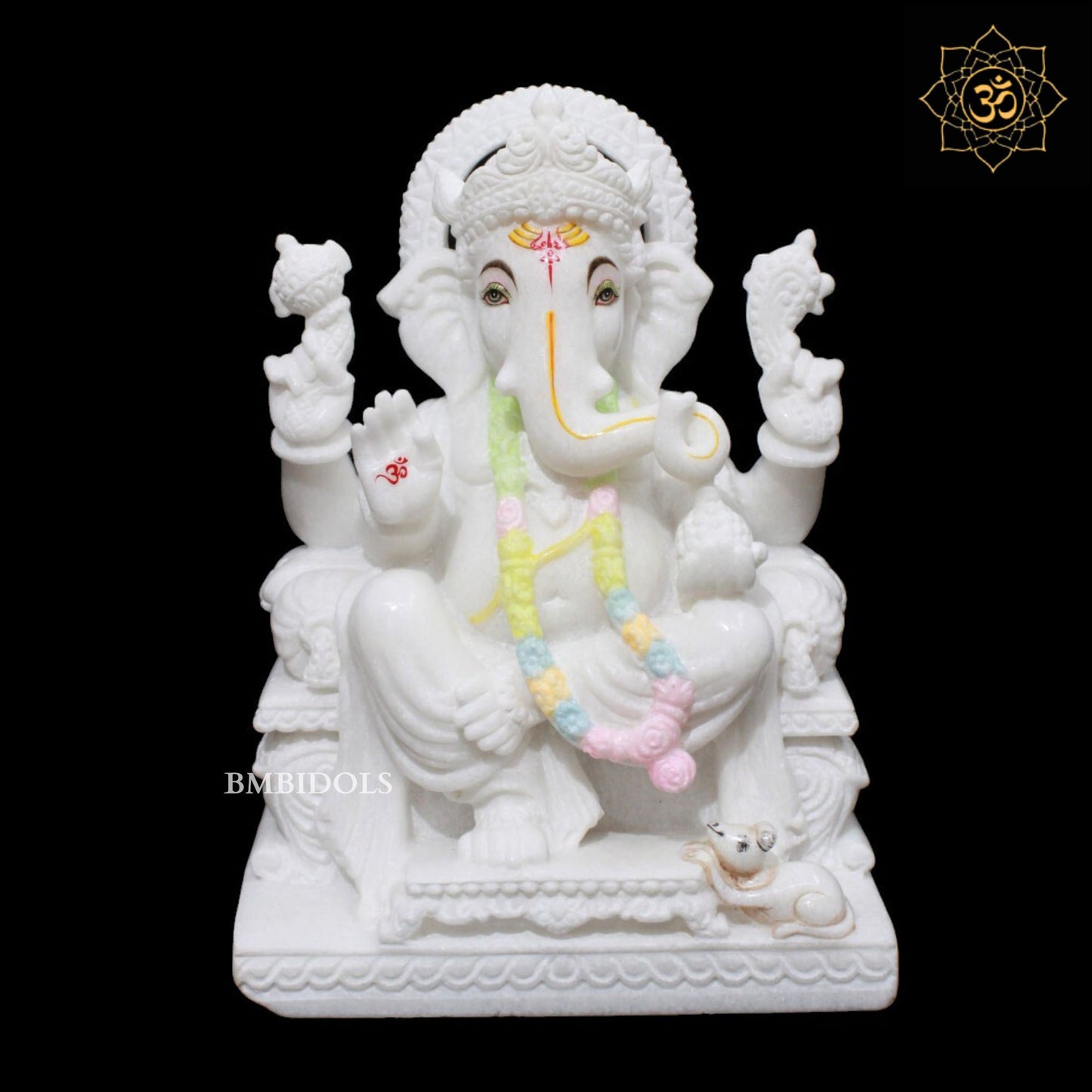 Ganesh Marble Murti for Homes and Temples in 12inches