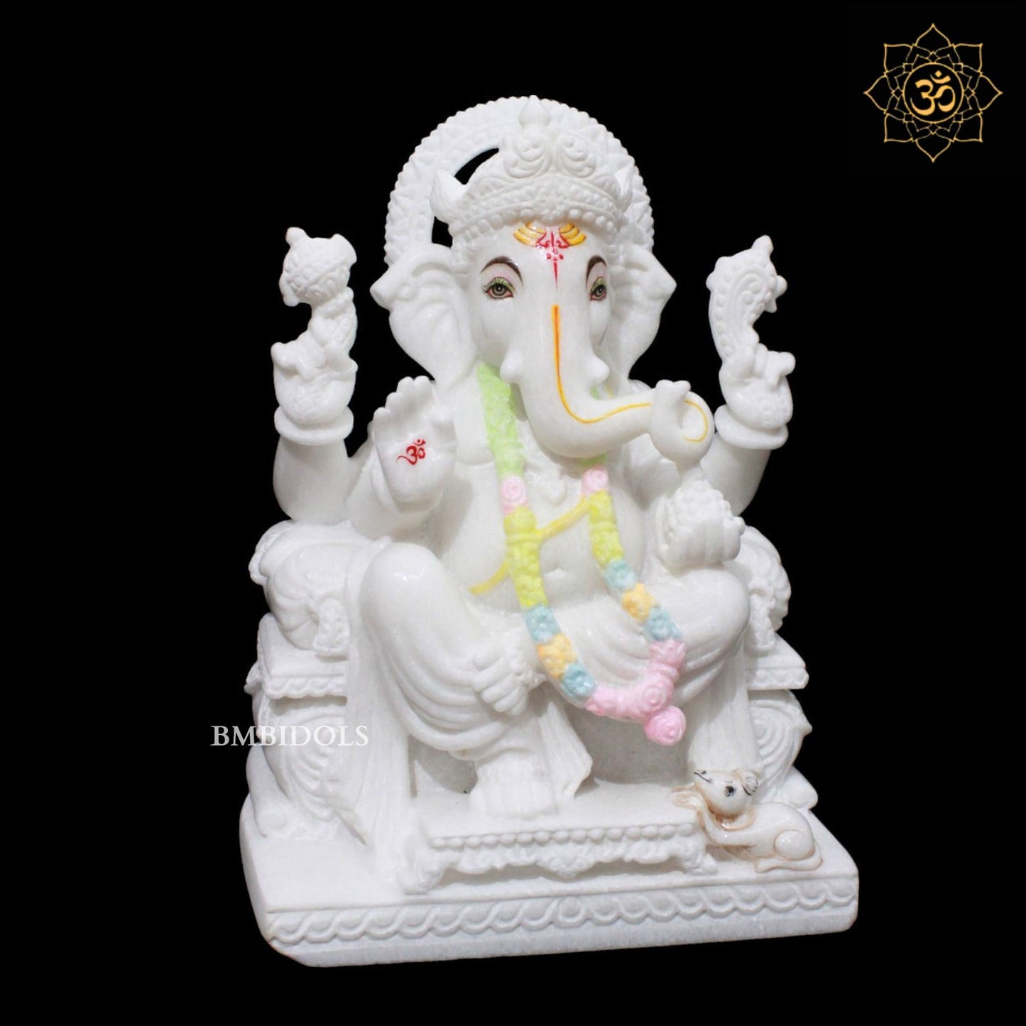 Ganesh Marble Murti for Homes and Temples in 12inches