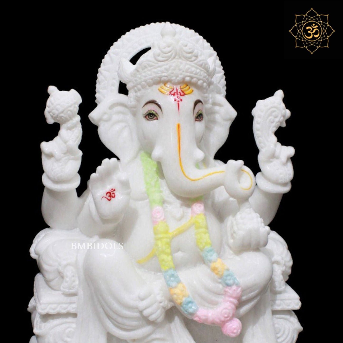 Ganesh Marble Murti for Homes and Temples in 12inches