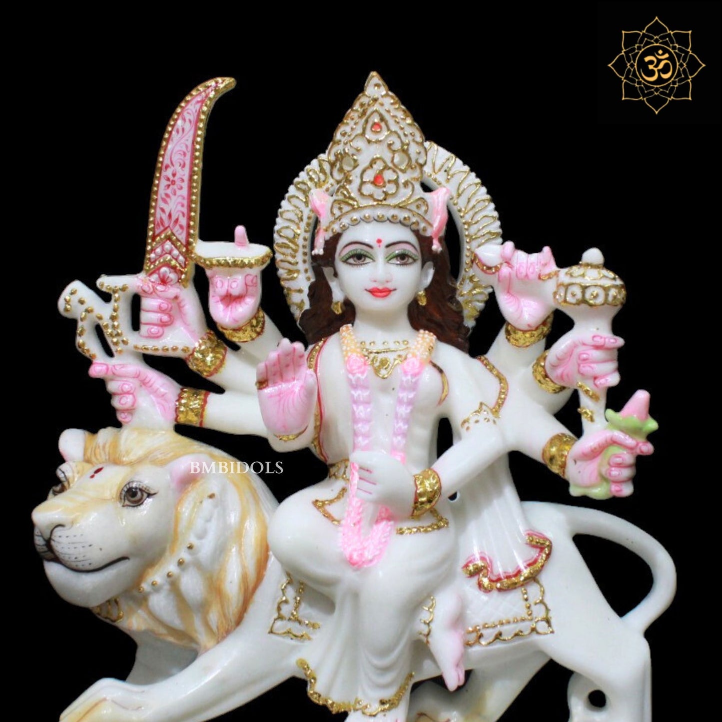 12inch Durga Marble Murti for Homes and Temples in Makrana Marble