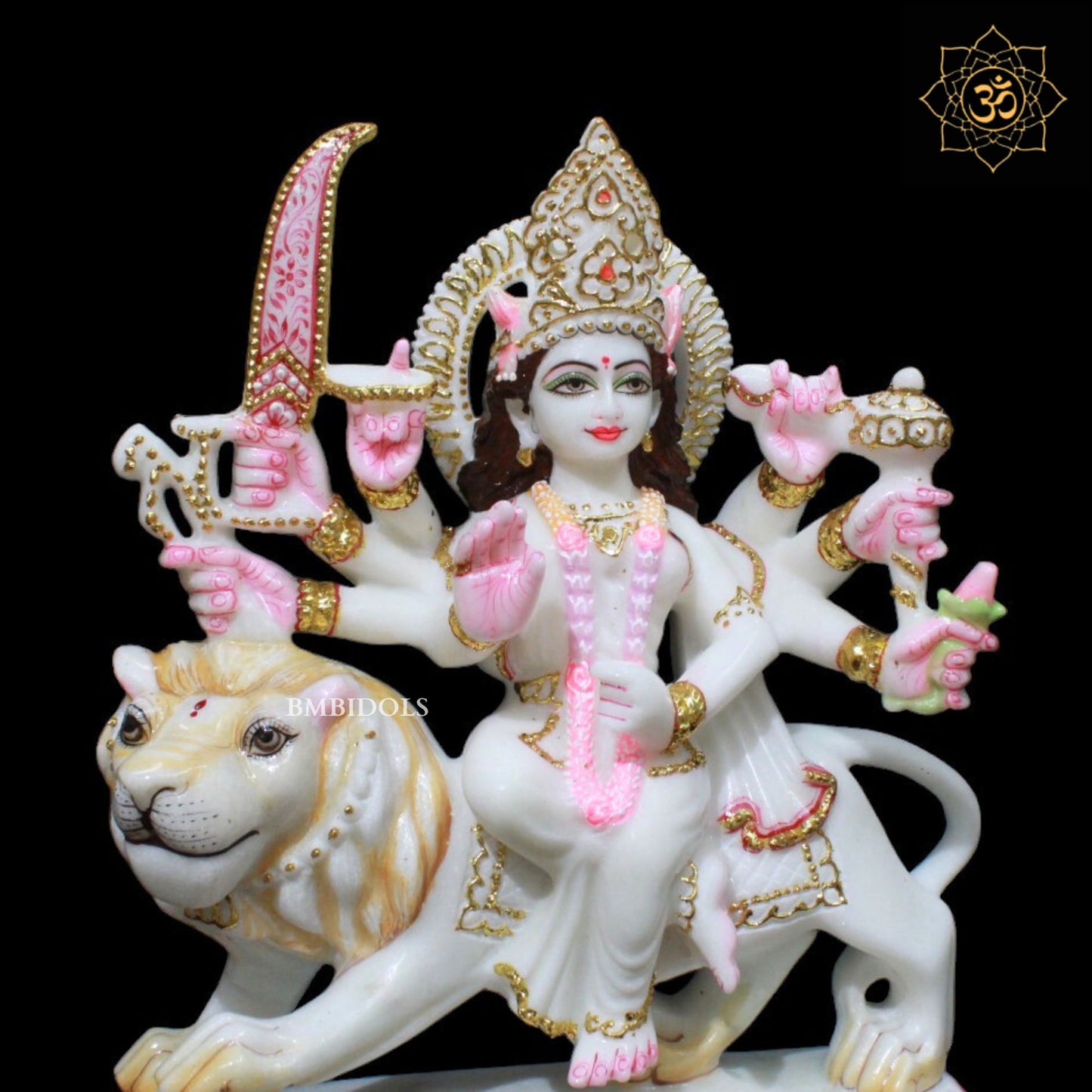 12inch Durga Marble Murti for Homes and Temples in Makrana Marble