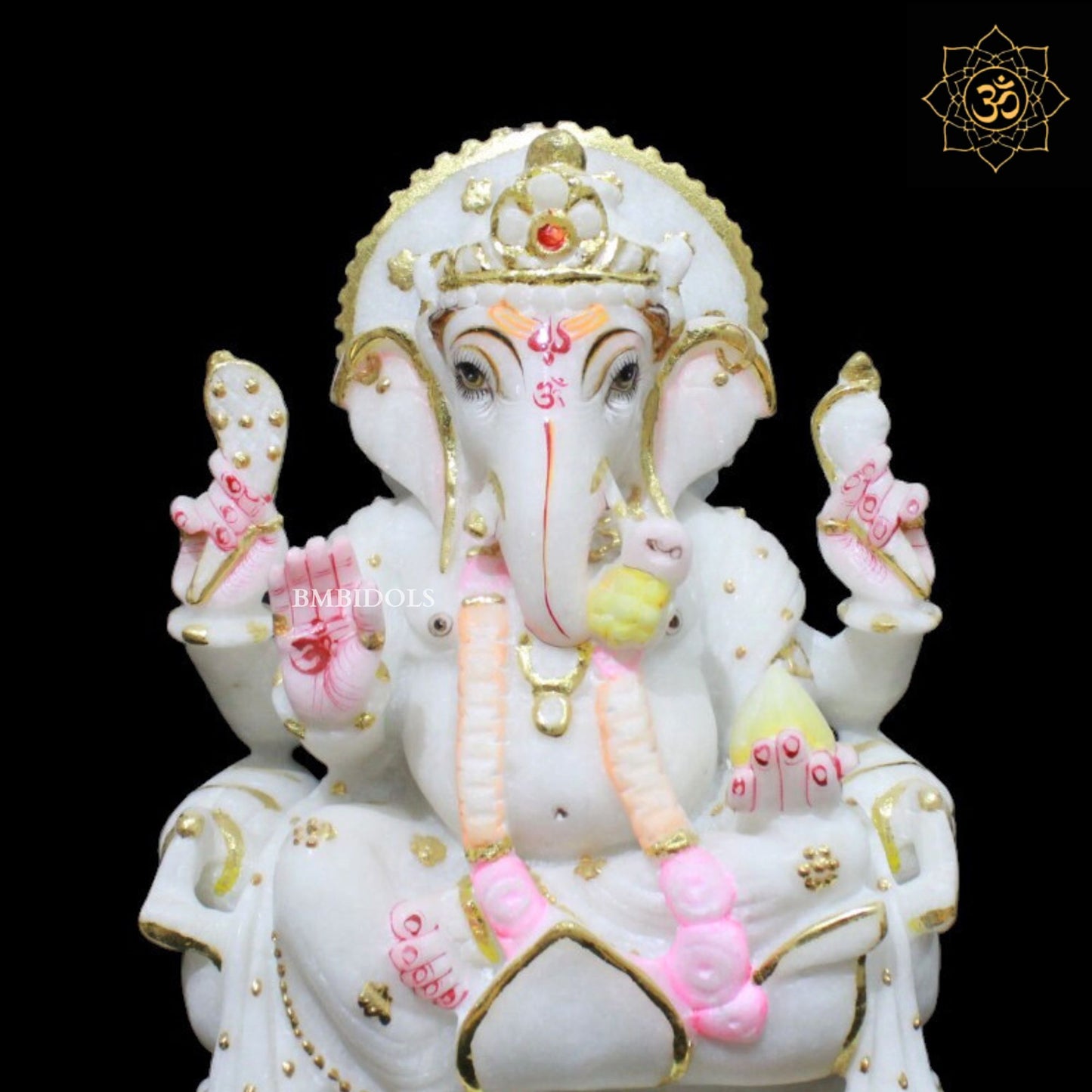 9inch Marble Ganesh Statue for Homes and Temples in Makrana Marble