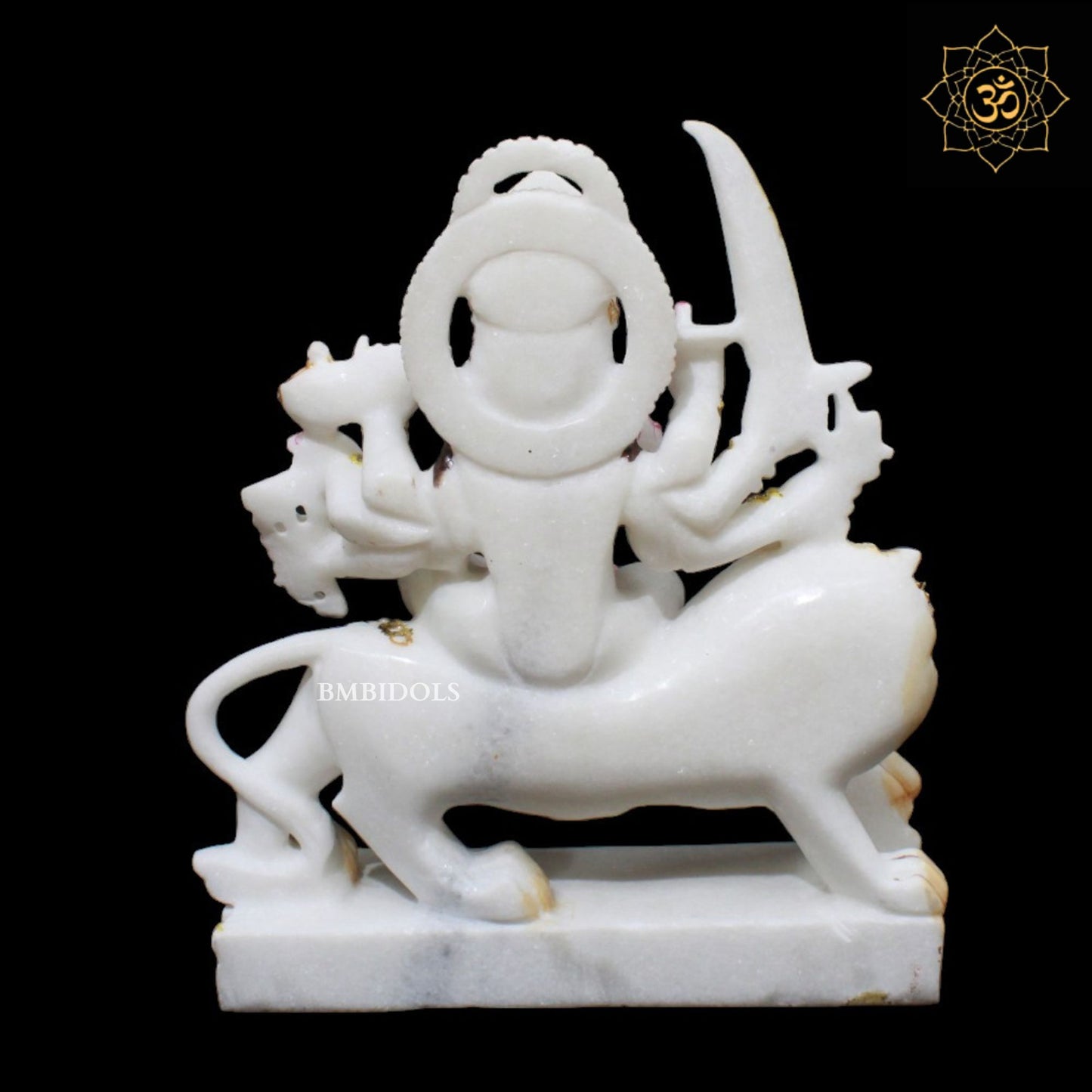 White Marble Durga Maa Murti for Homes and Temples in 1feet