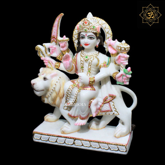 White Marble Durga Maa Murti in 1feet for Homes and Temples