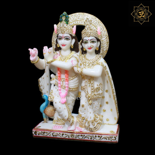 Jugal Radha Krishna Murti for Homes and Temples in 12inches in Makrana Marble